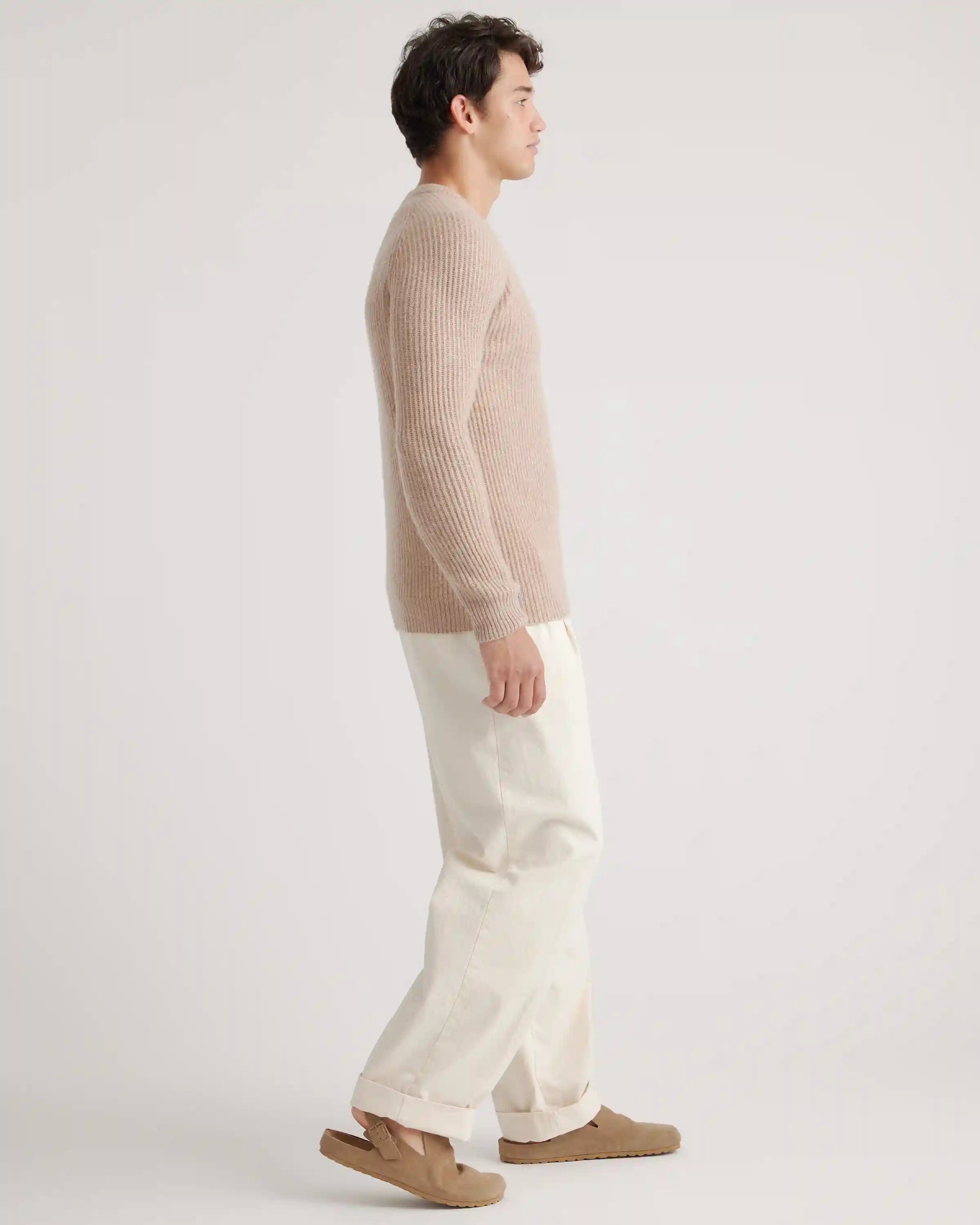 Mongolian Cashmere Fisherman Crewneck Sweater