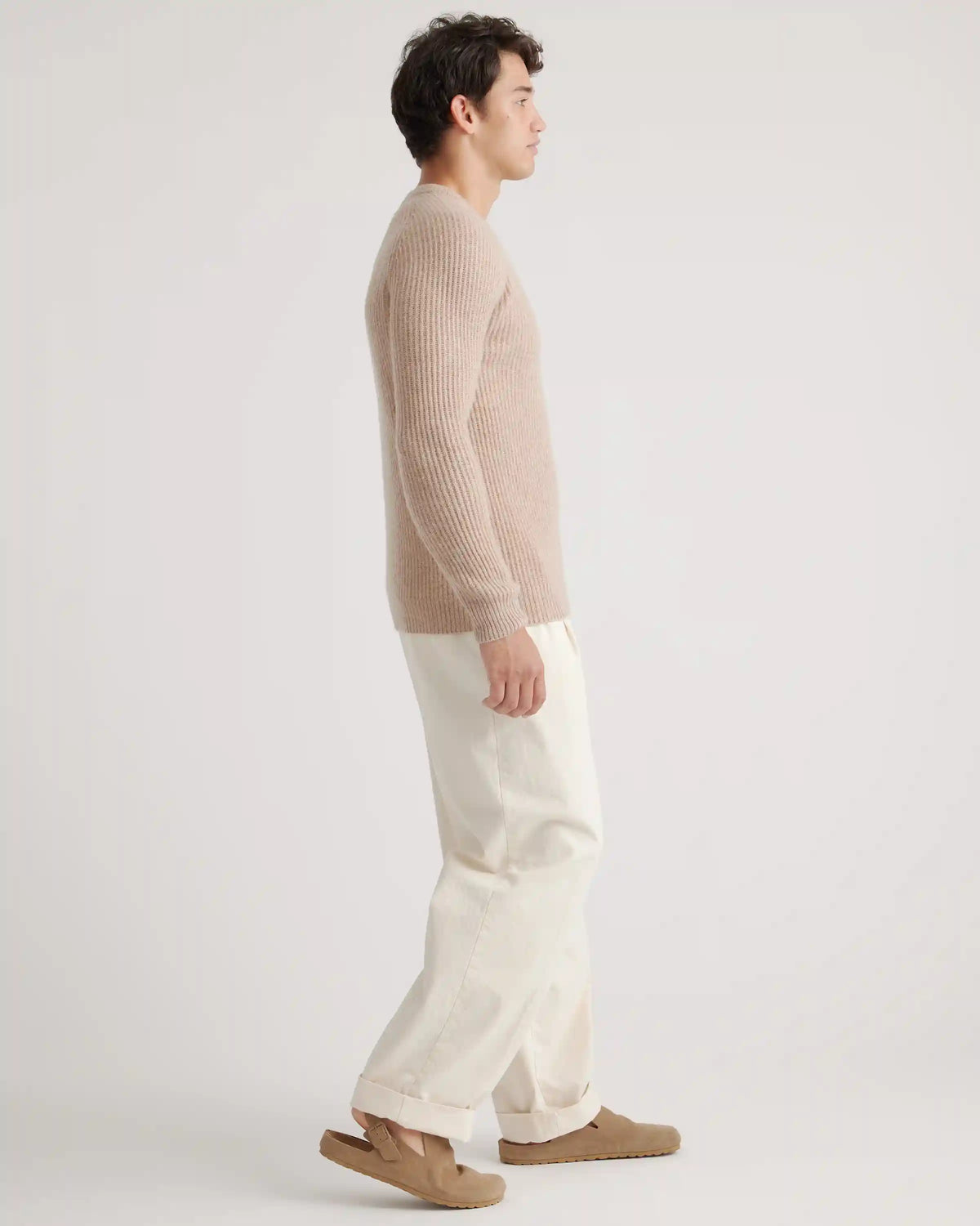 Mongolian Spring Cashmere Fisherman Crewneck Sweater