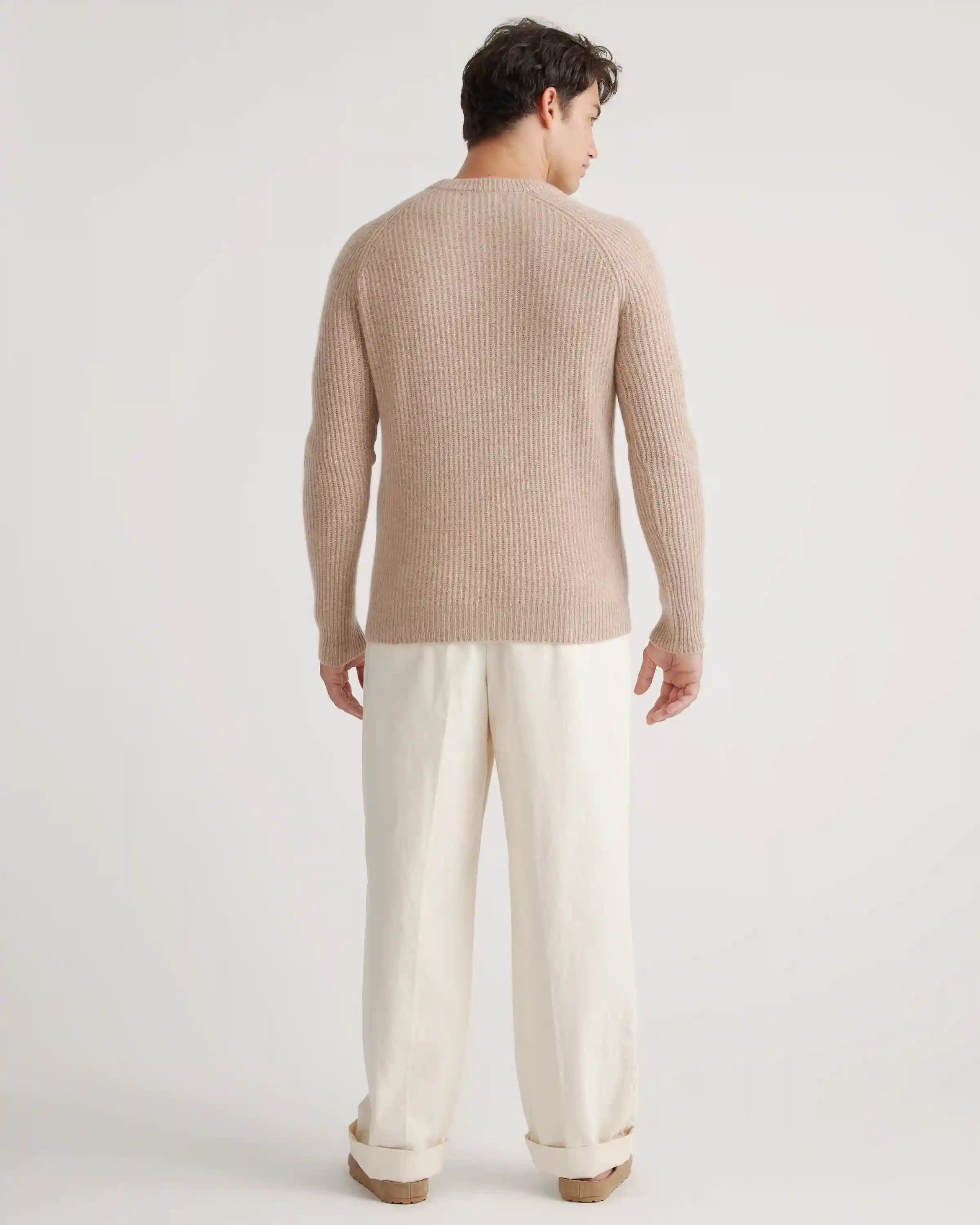 Mongolian Spring Cashmere Fisherman Crewneck Sweater