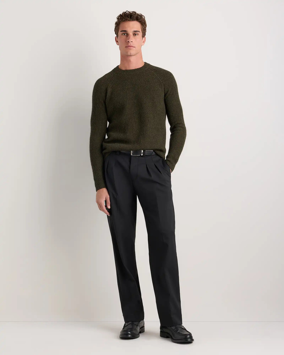 Mongolian Cashmere Fisherman Crewneck Sweater