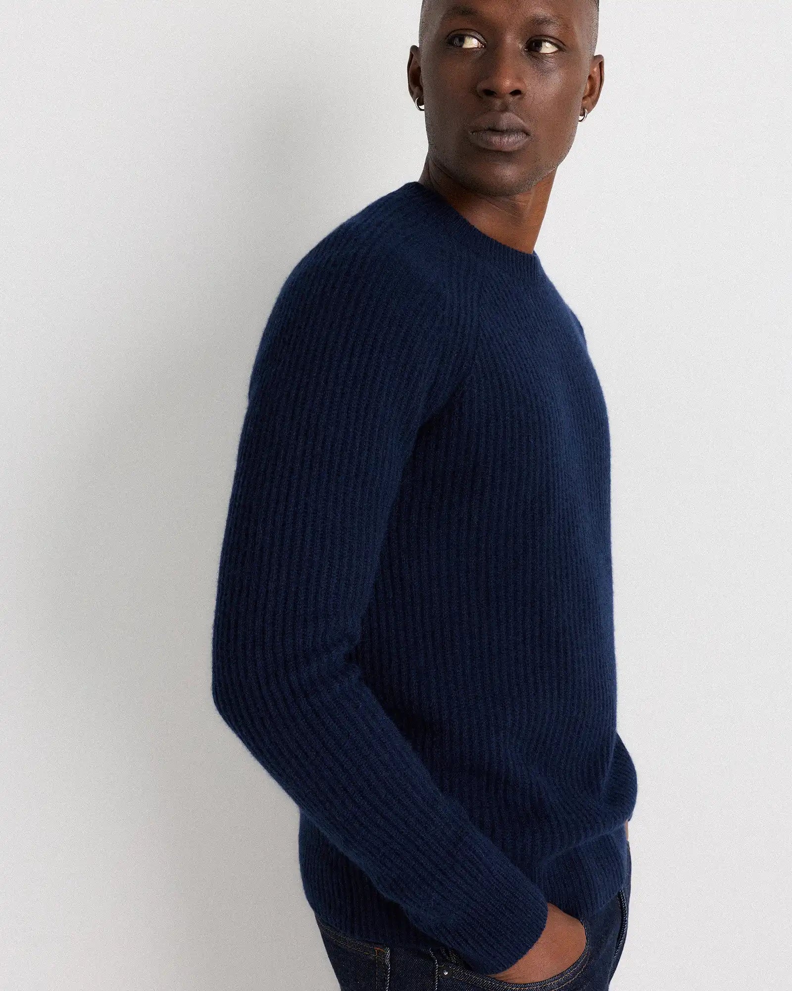 Mongolian Cashmere Fisherman Crewneck Sweater