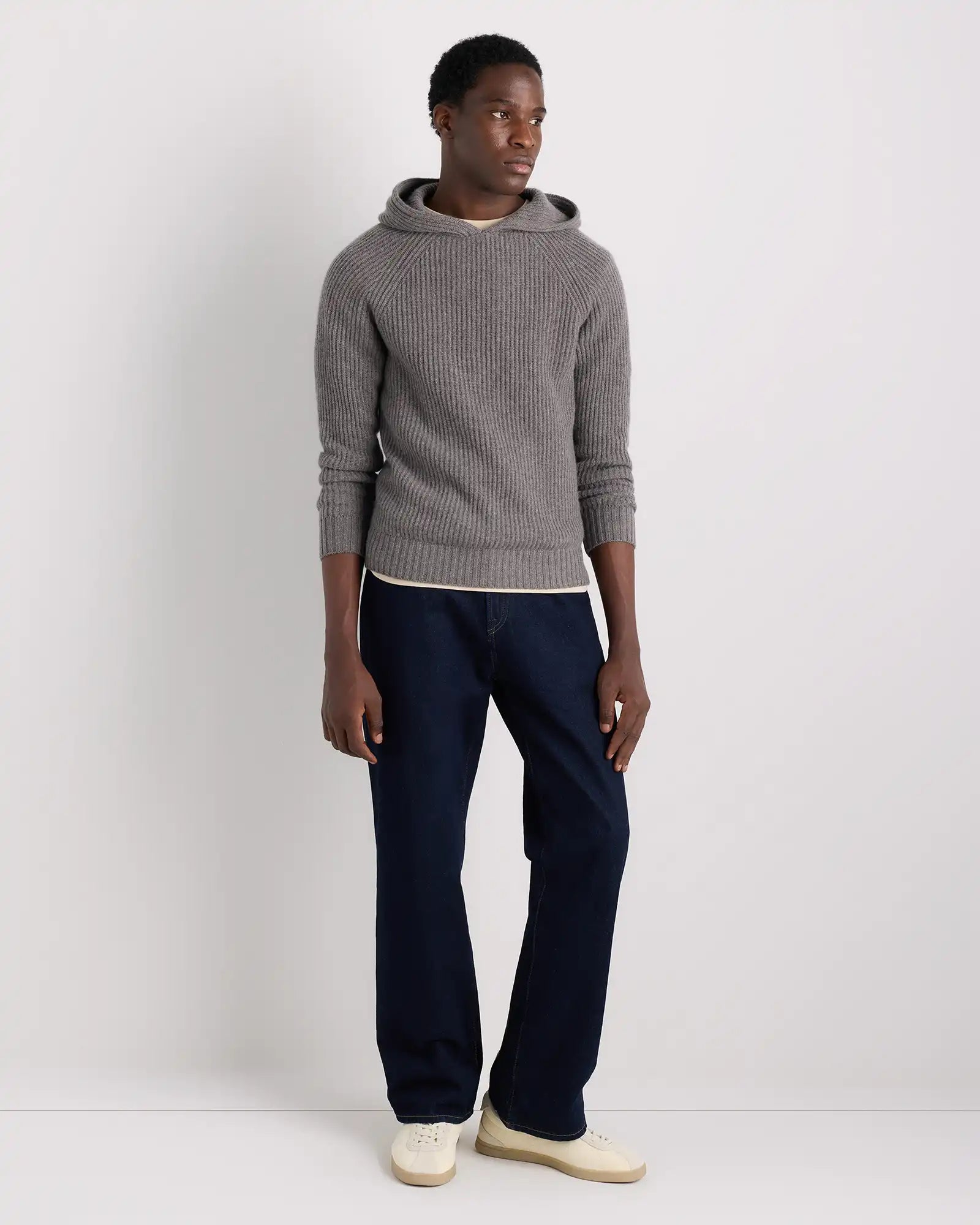Mongolian Cashmere Fisherman Pullover Hoodie