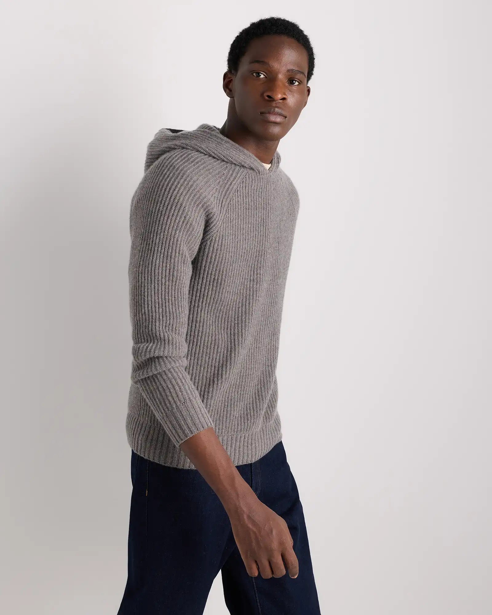 Mongolian Cashmere Fisherman Pullover Hoodie