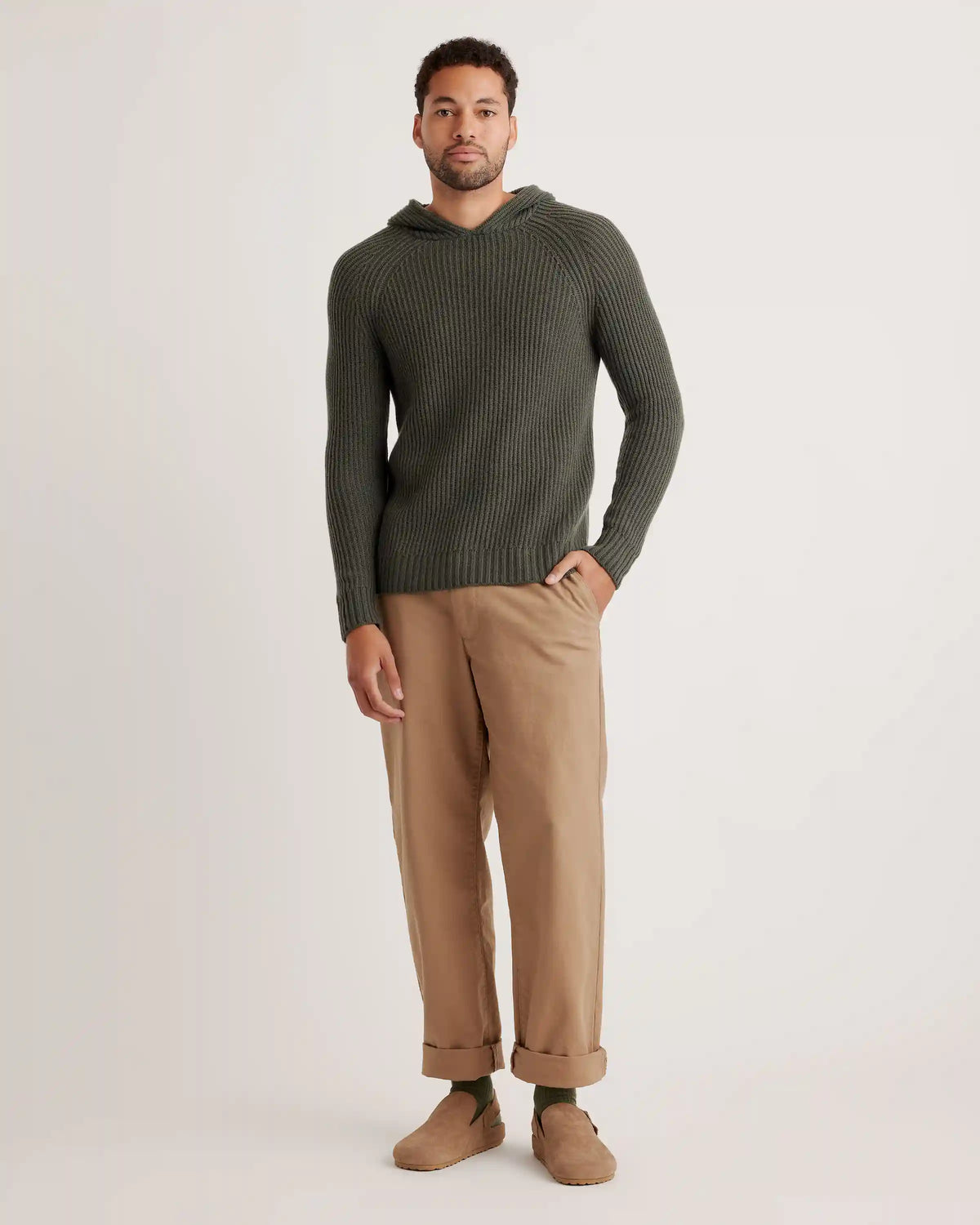 Mongolian Spring Cashmere Fisherman Pullover Hoodie