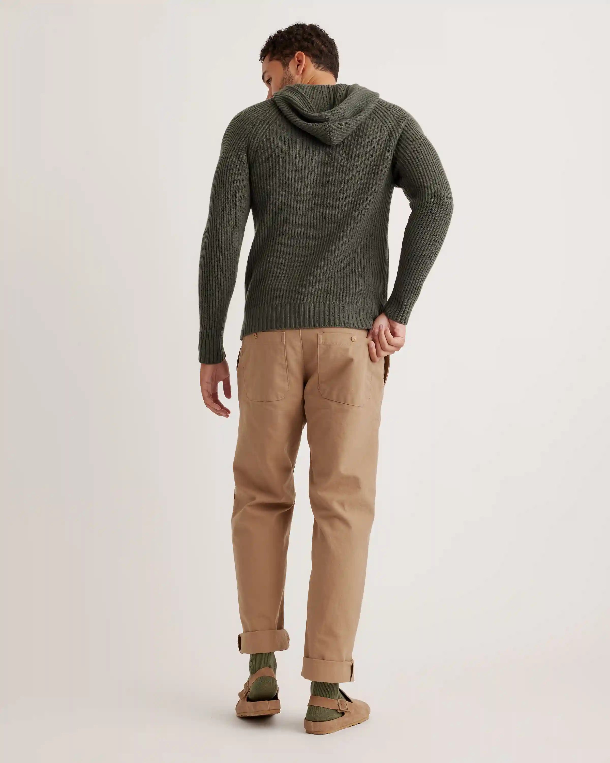 Mongolian Spring Cashmere Fisherman Pullover Hoodie