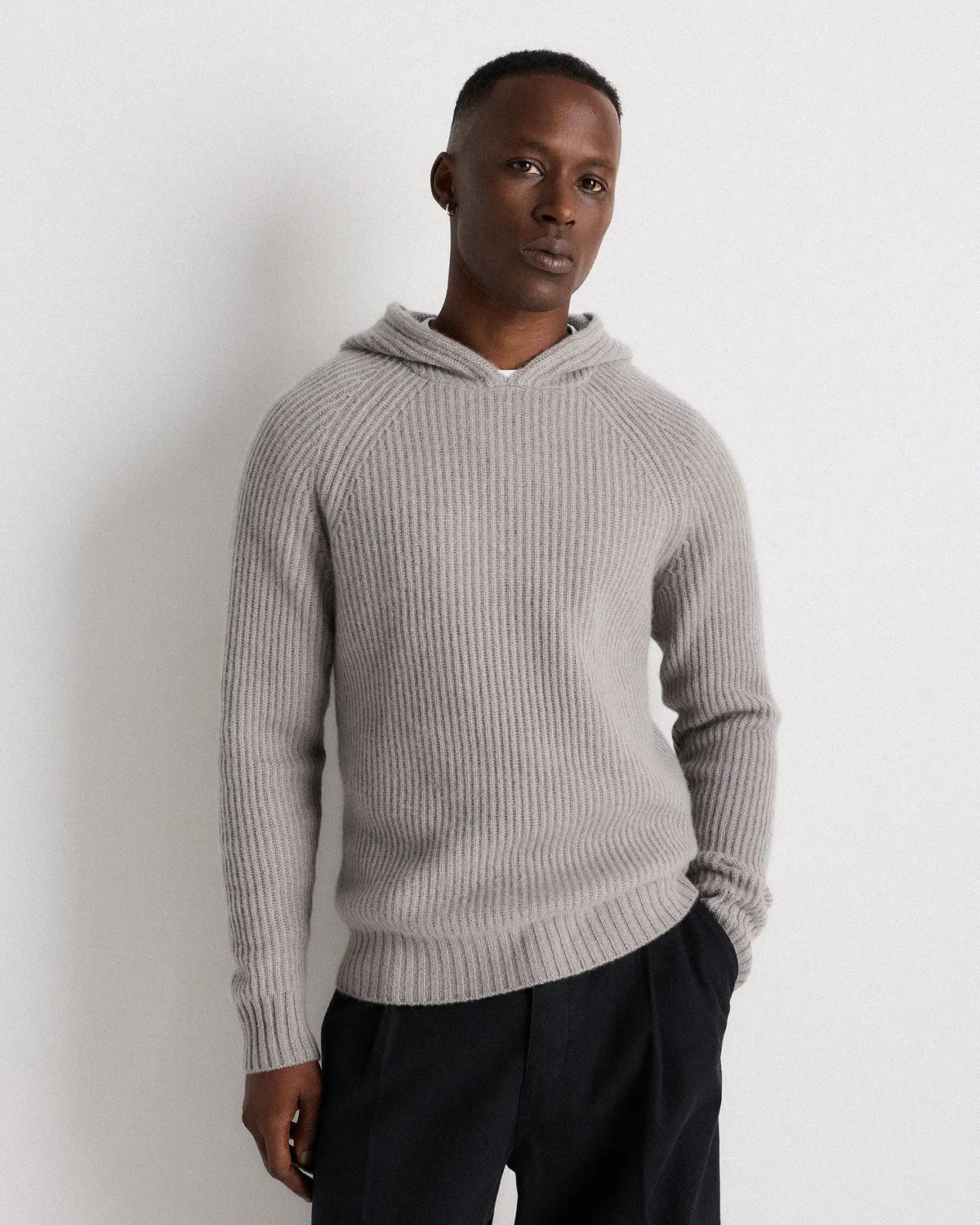 Mongolian Cashmere Fisherman Pullover Hoodie