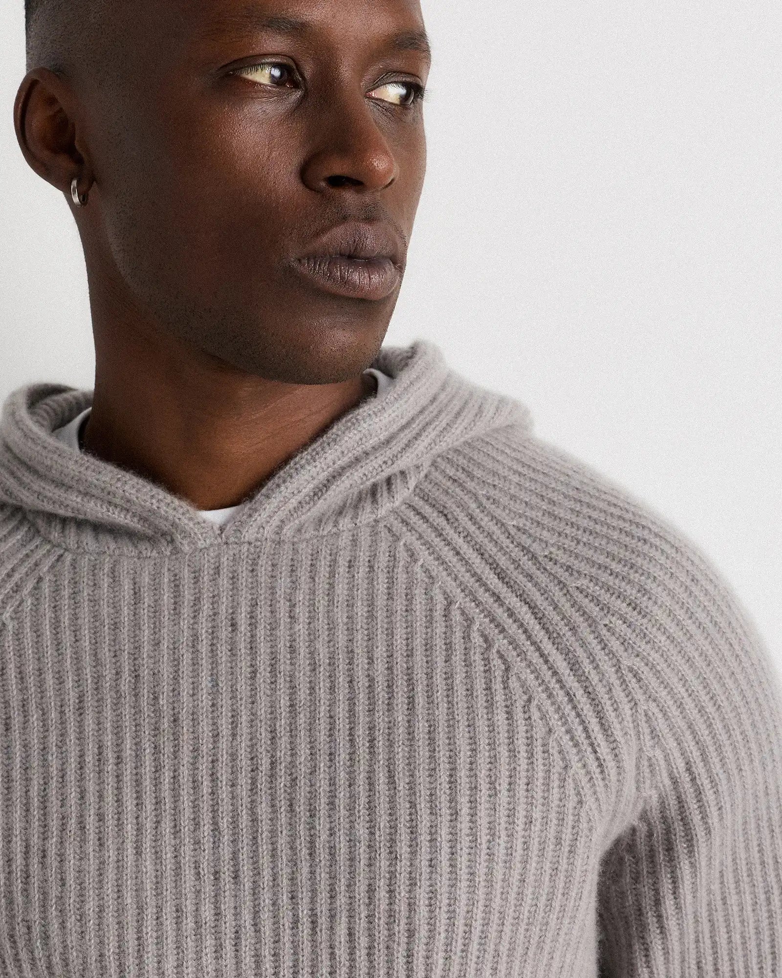 Mongolian Cashmere Fisherman Pullover Hoodie