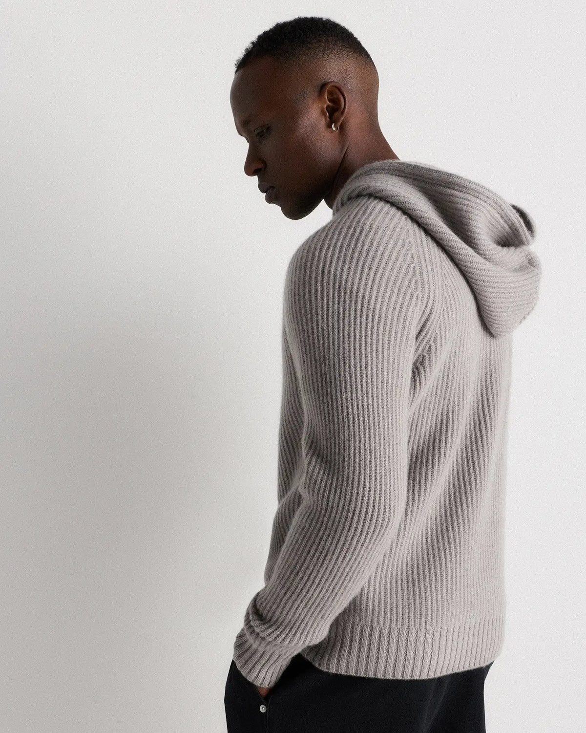 Mongolian Cashmere Fisherman Pullover Hoodie