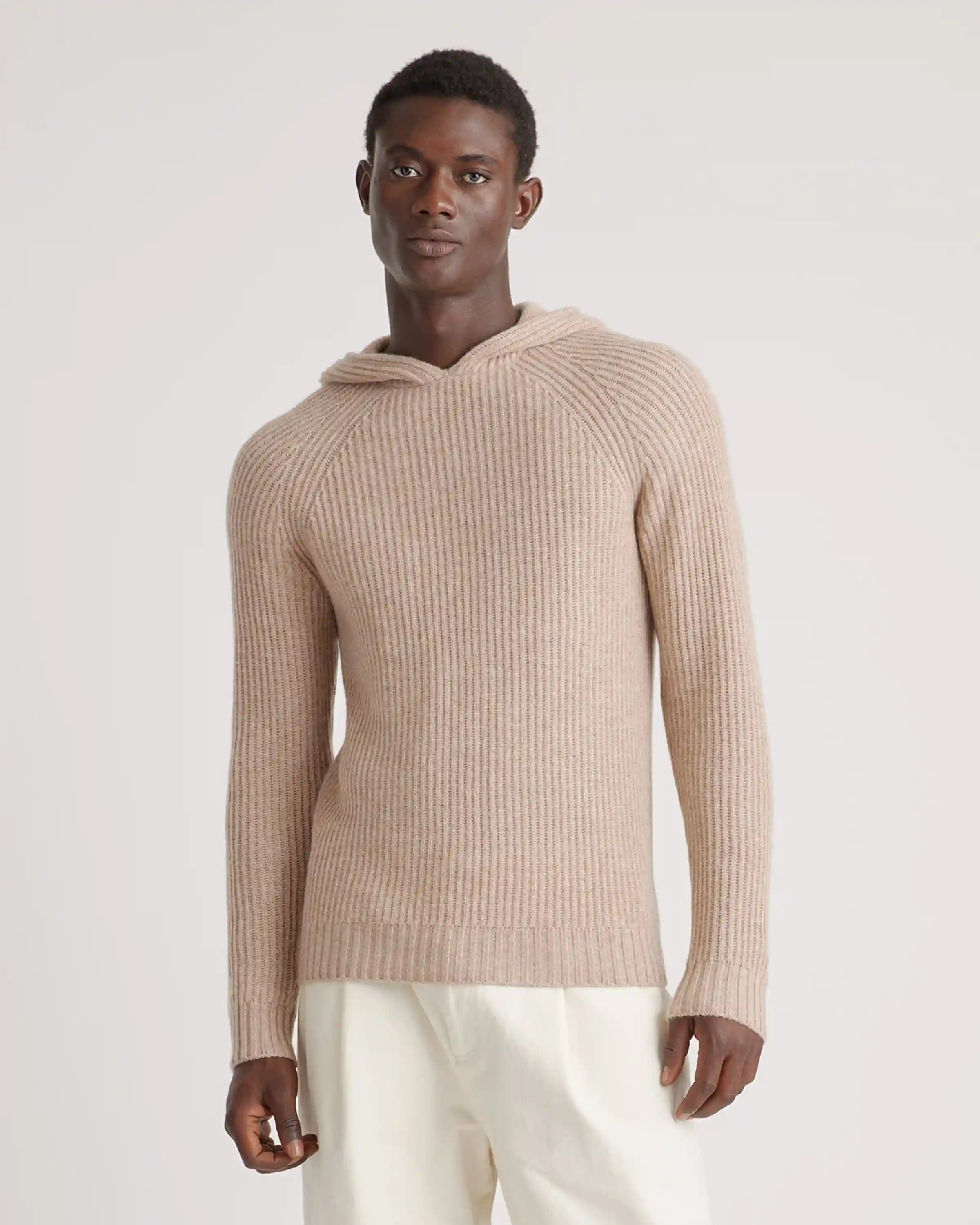 Mongolian Spring Cashmere Fisherman Pullover Hoodie