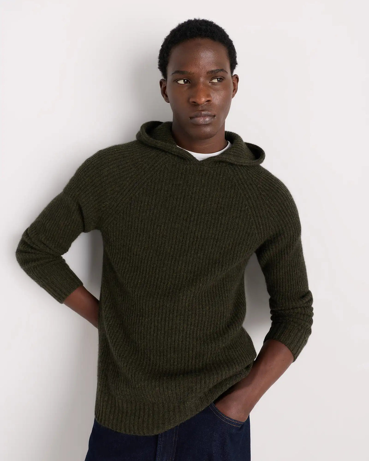 Mongolian Cashmere Fisherman Pullover Hoodie