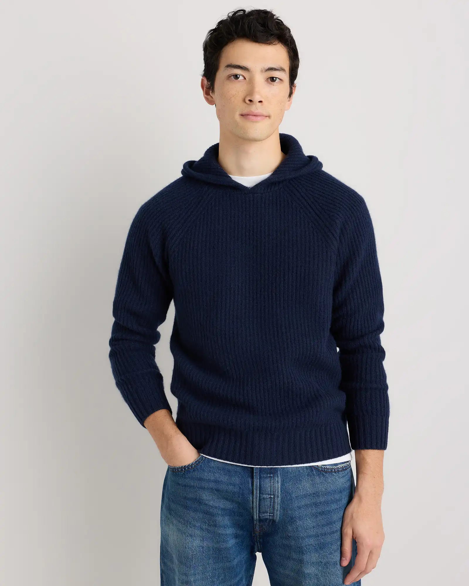 Mongolian Cashmere Fisherman Pullover Hoodie