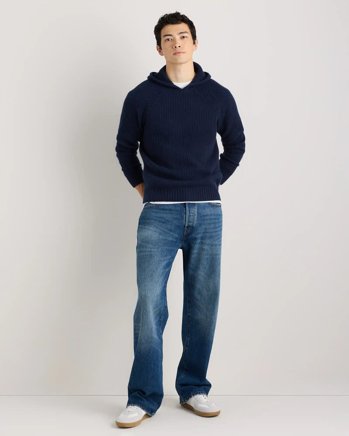 Mongolian Cashmere Fisherman Pullover Hoodie