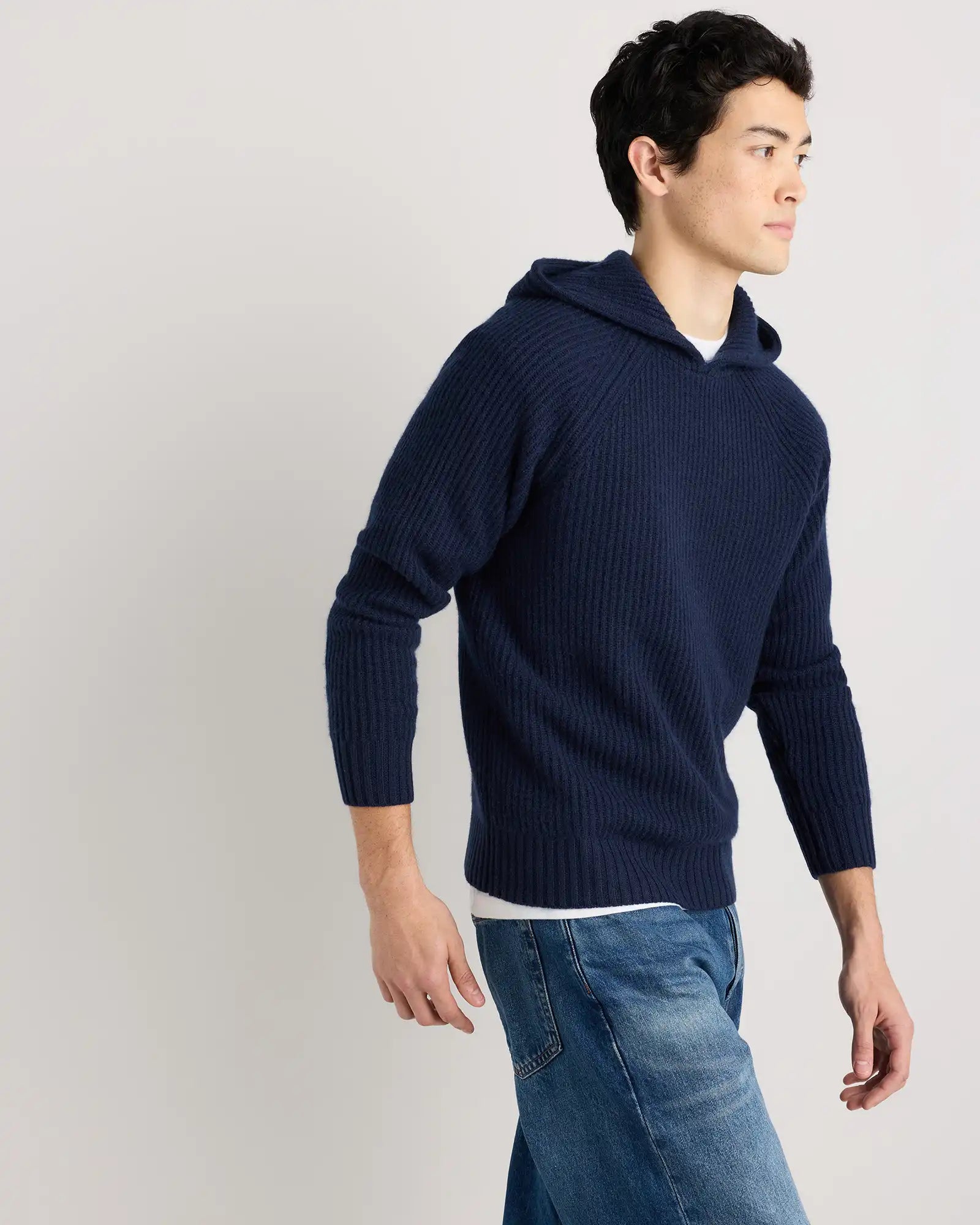 Mongolian Cashmere Fisherman Pullover Hoodie
