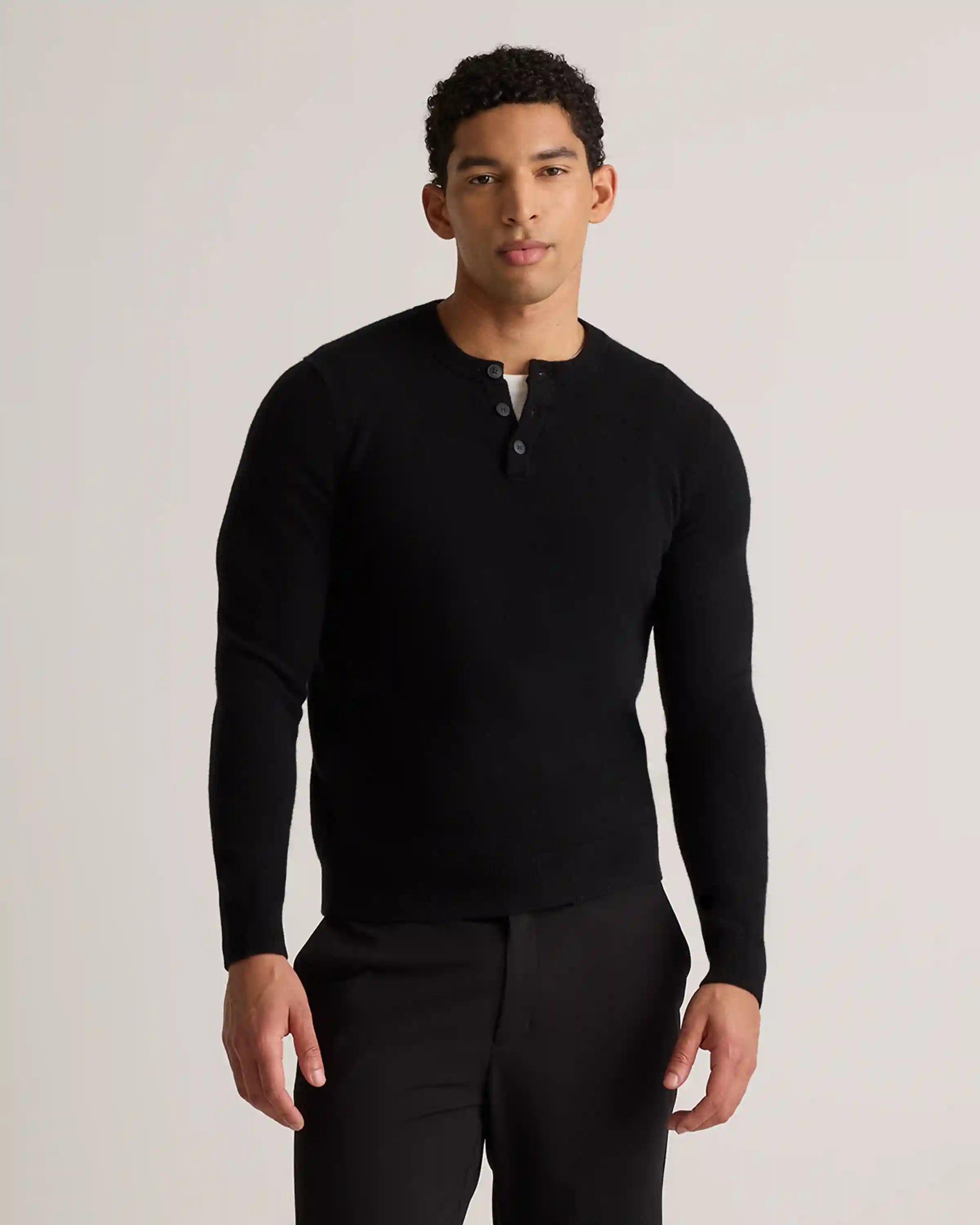 Mongolian Cashmere Henley Sweater
