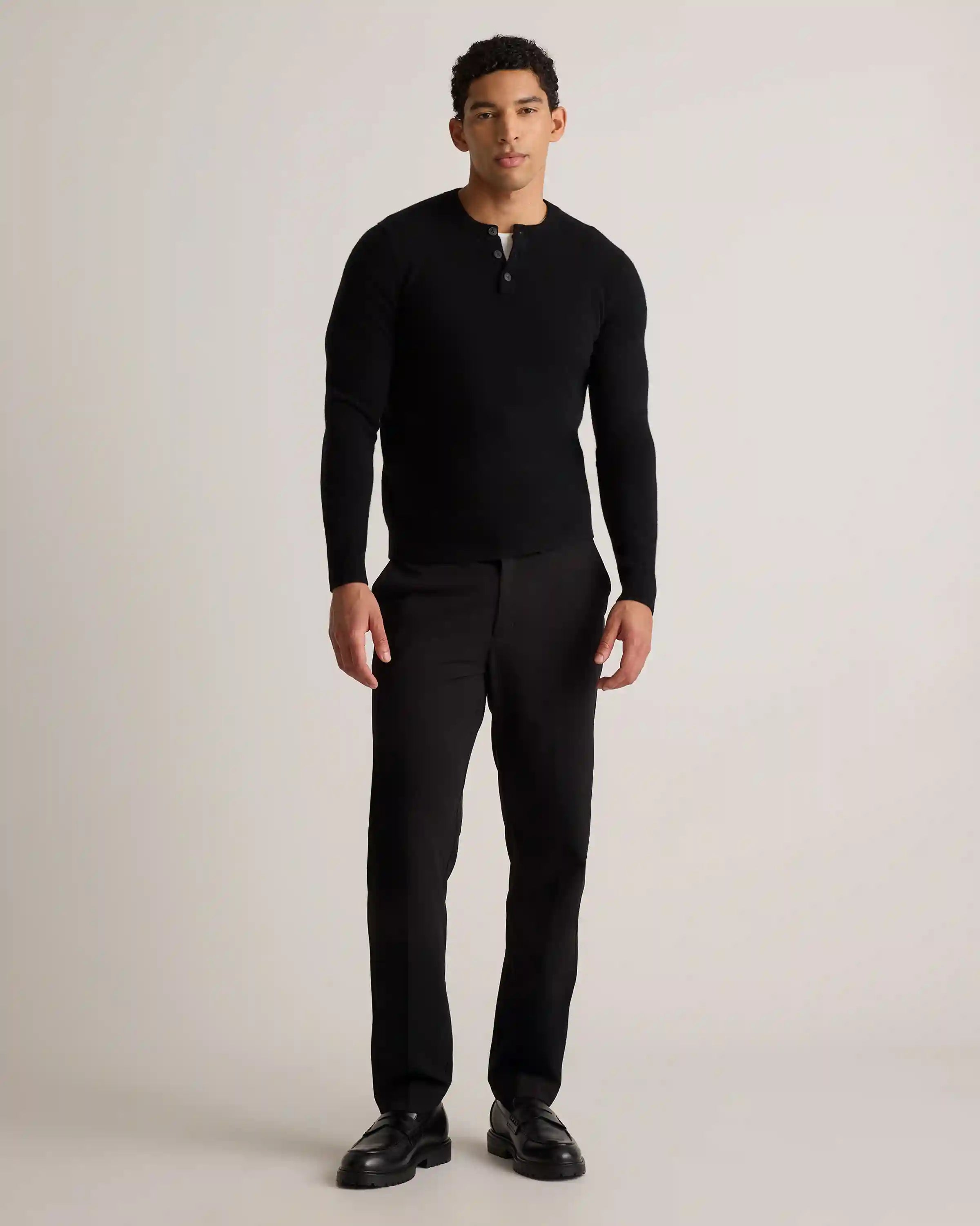 Mongolian Cashmere Henley Sweater