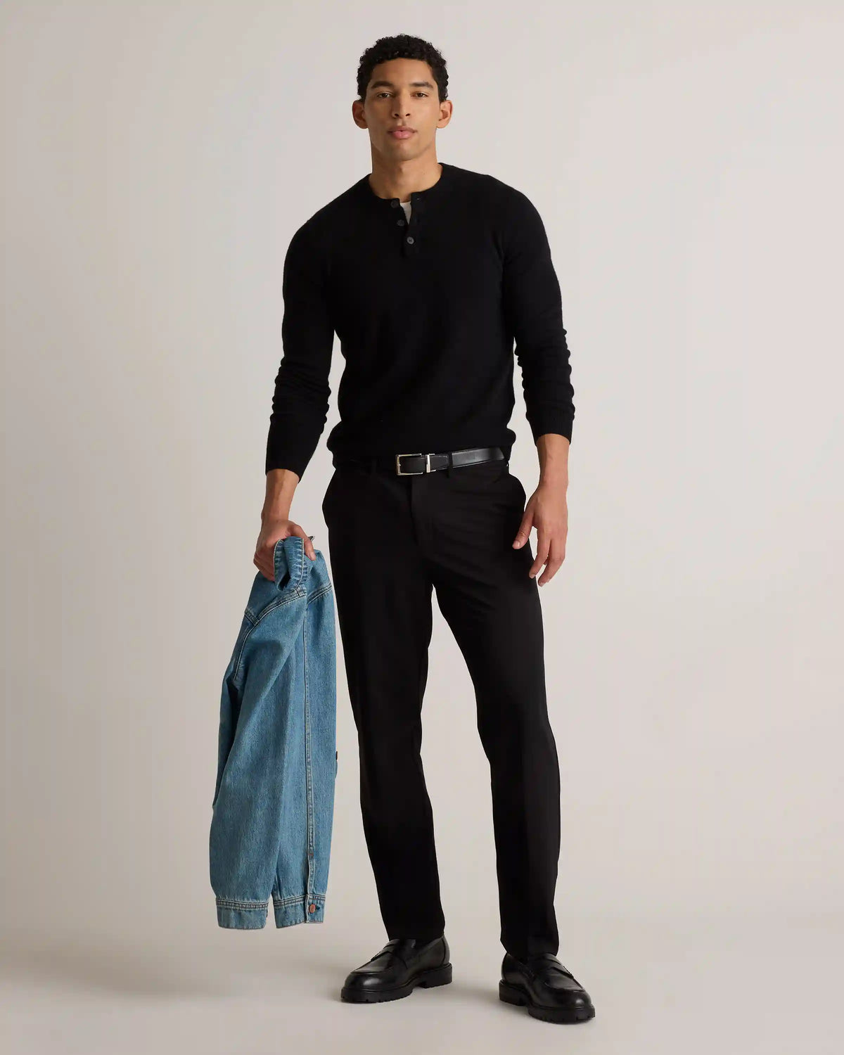Mongolian Cashmere Henley Sweater