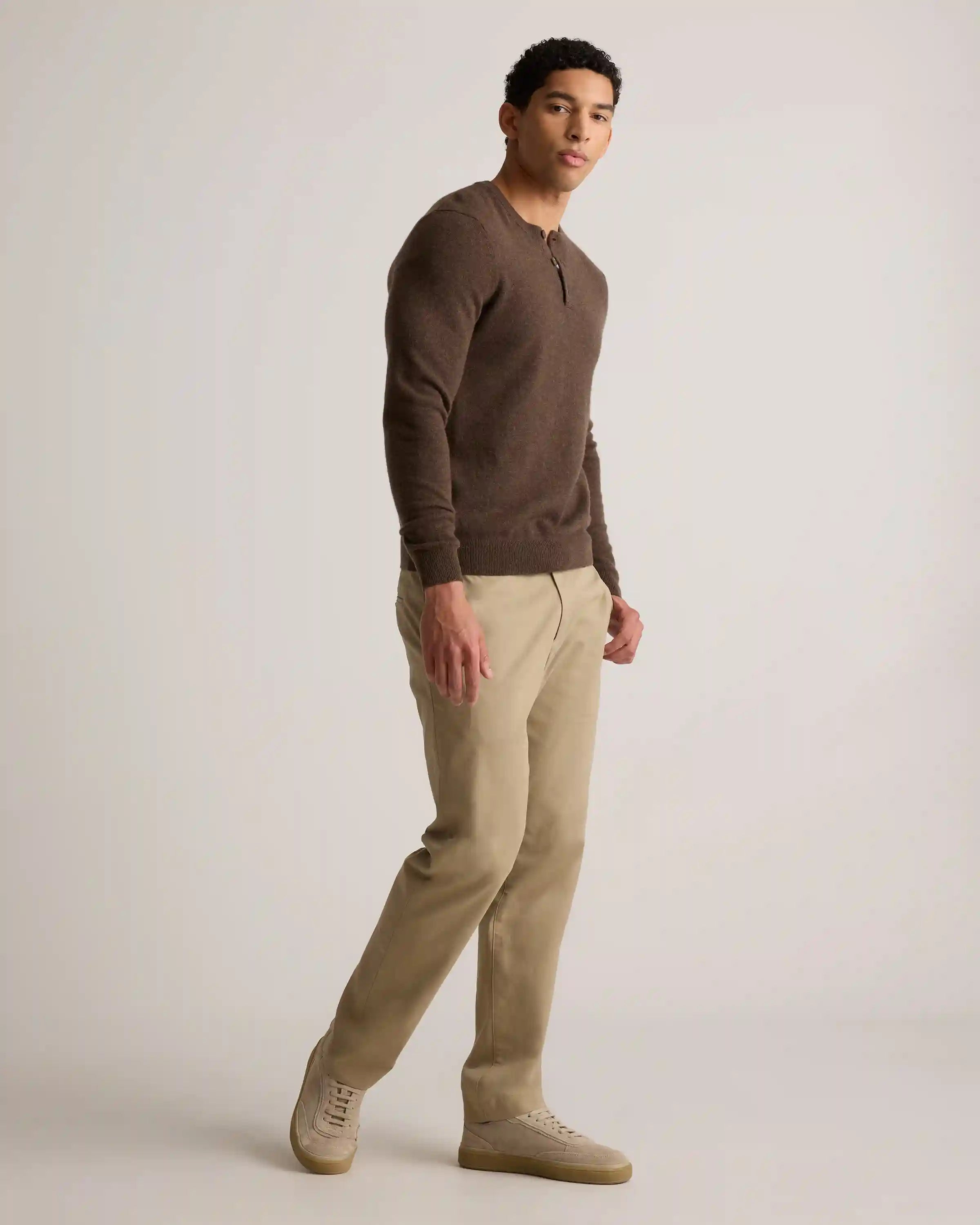 Mongolian Cashmere Henley Sweater