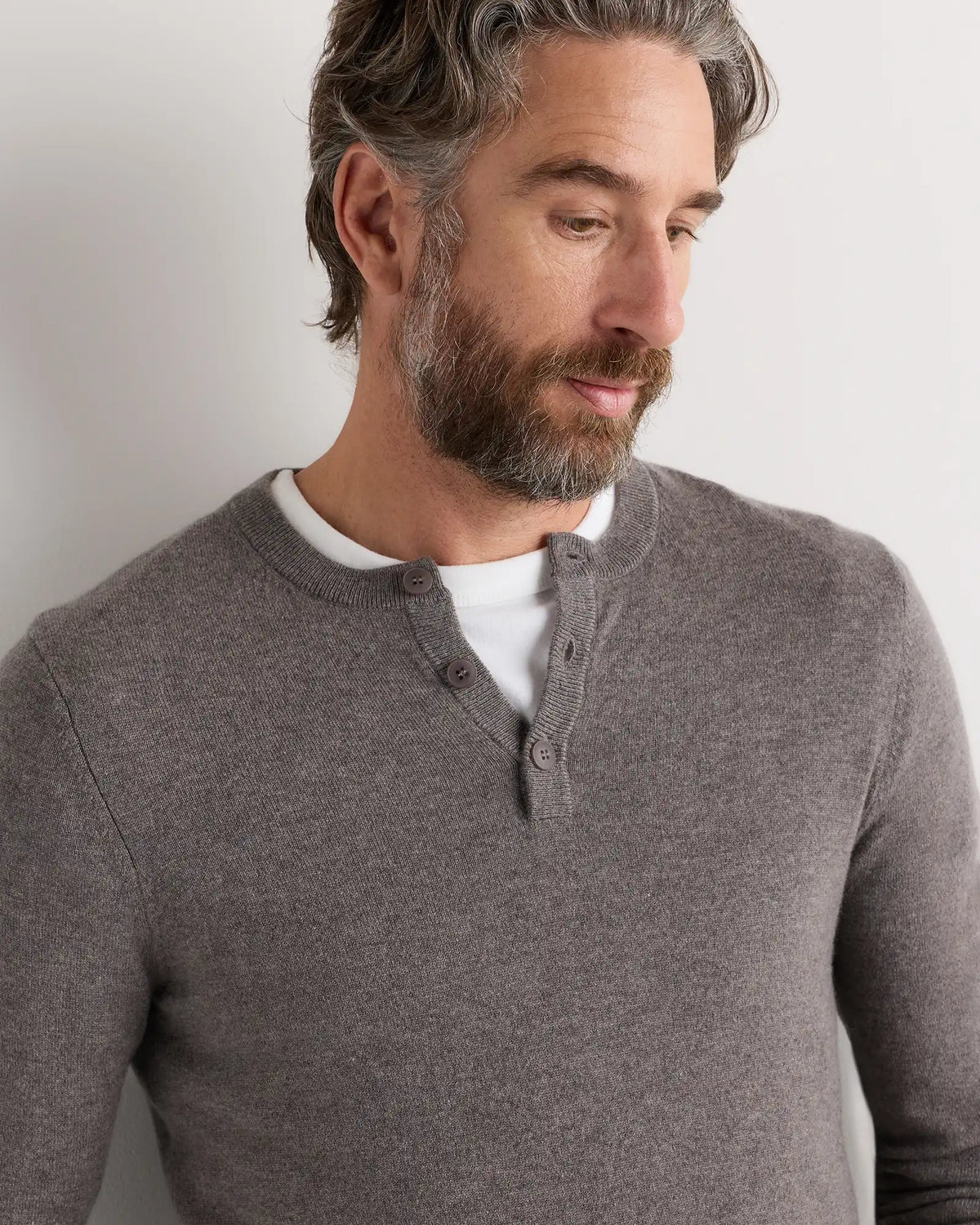 Mongolian Cashmere Henley Sweater