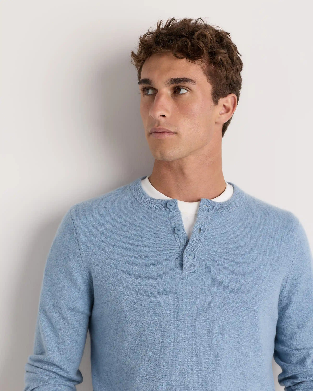 Mongolian Cashmere Henley Sweater