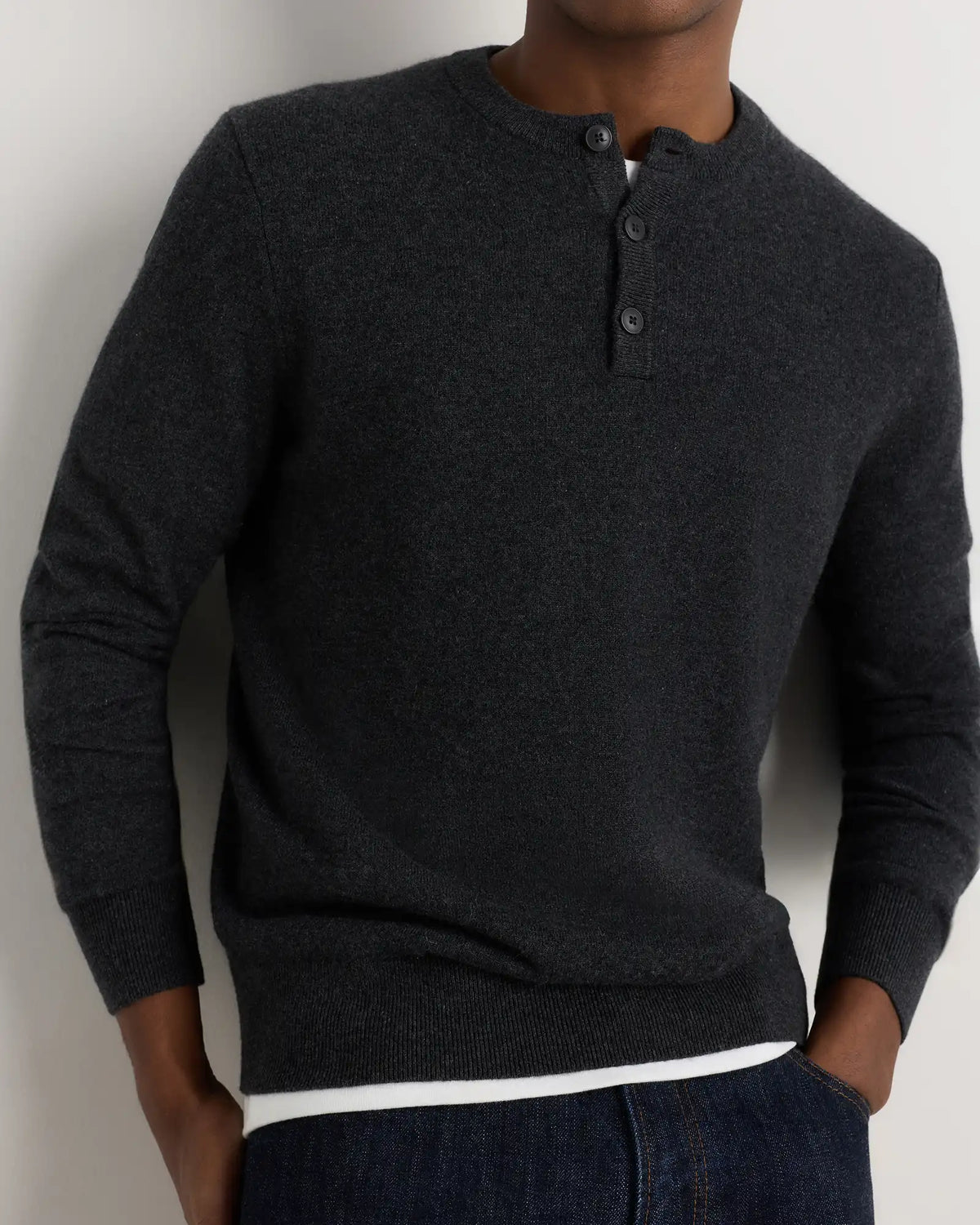 Mongolian Cashmere Henley Sweater