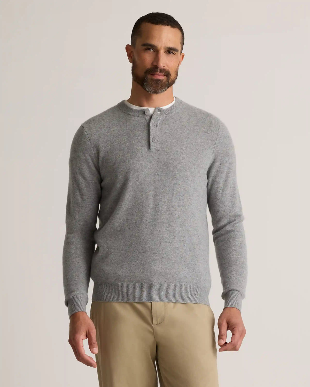 Mongolian Cashmere Henley Sweater
