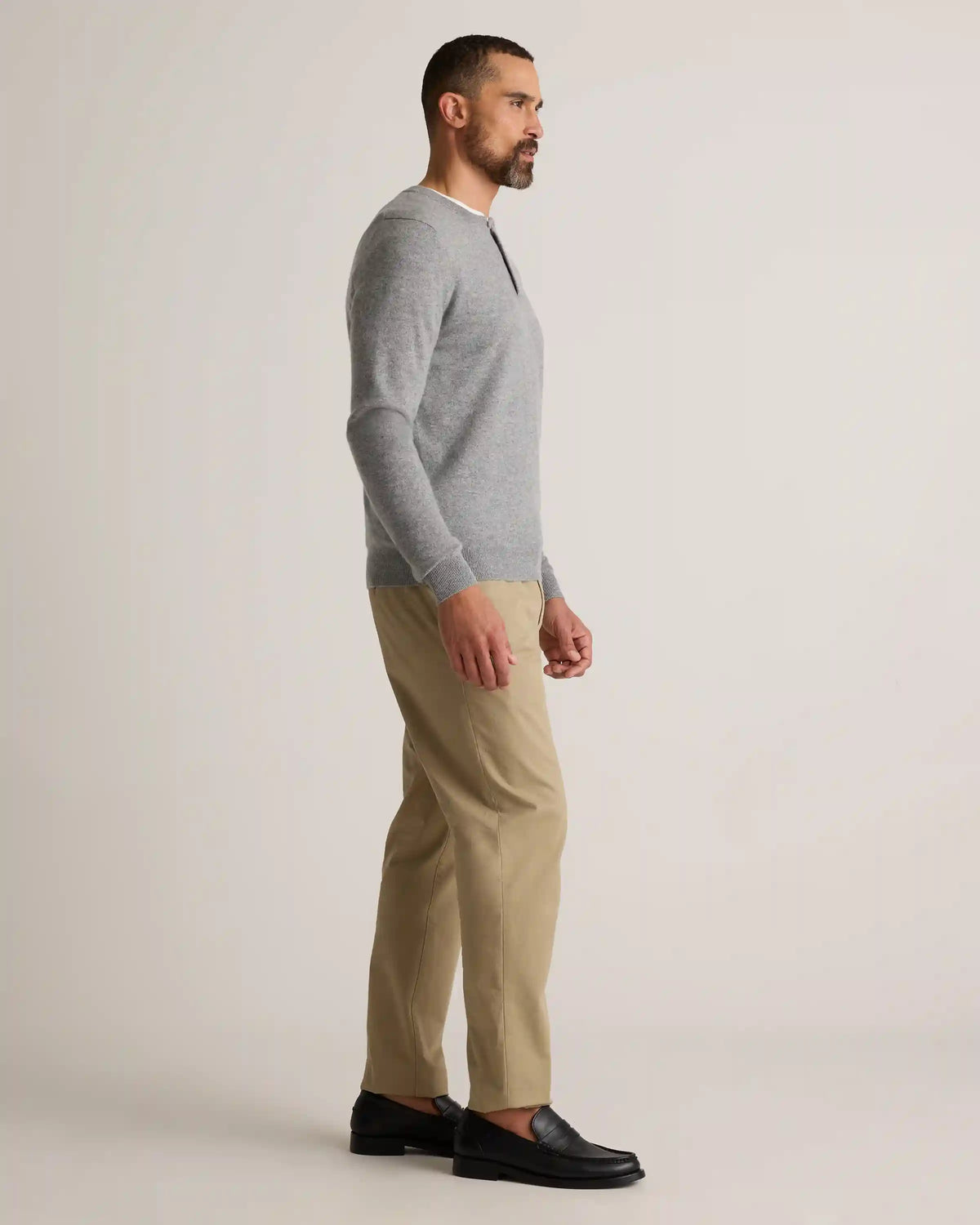 Mongolian Cashmere Henley Sweater