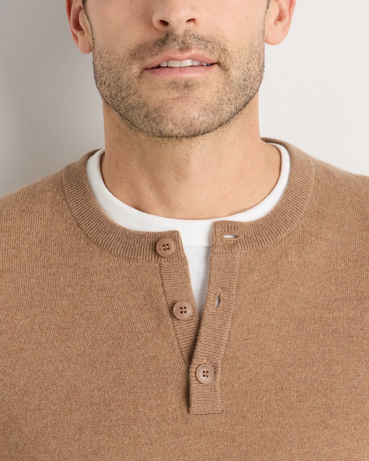 Mongolian Cashmere Henley Sweater
