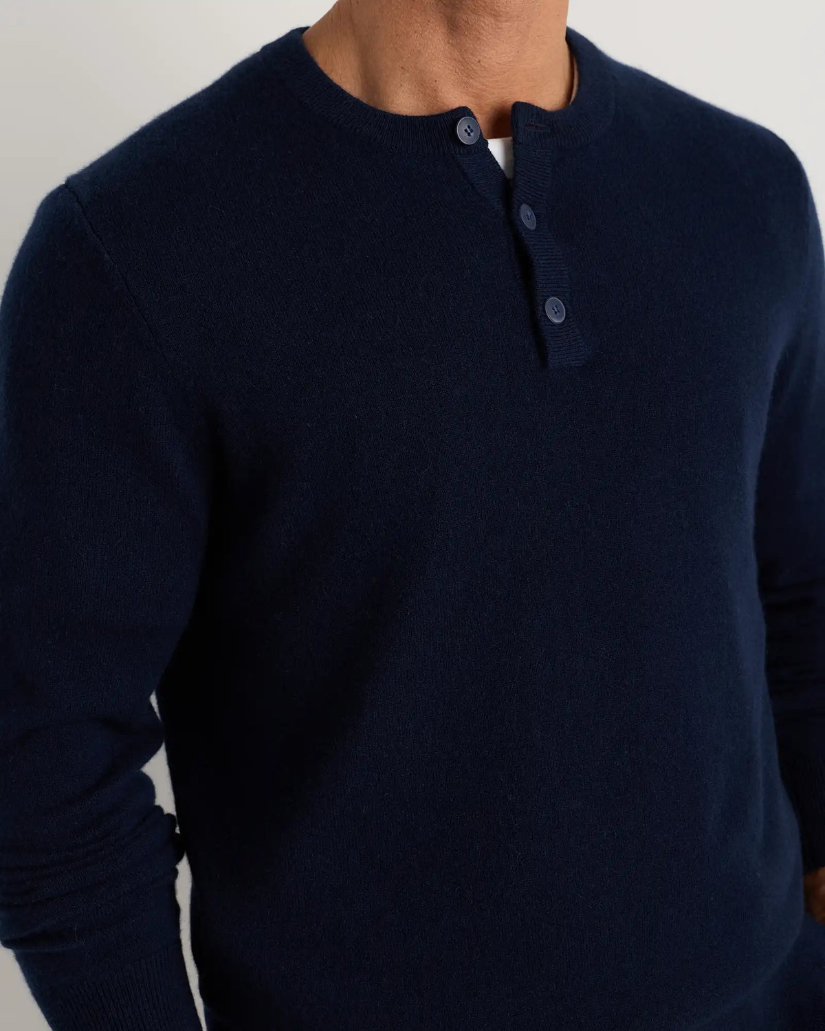 Mongolian Cashmere Henley Sweater