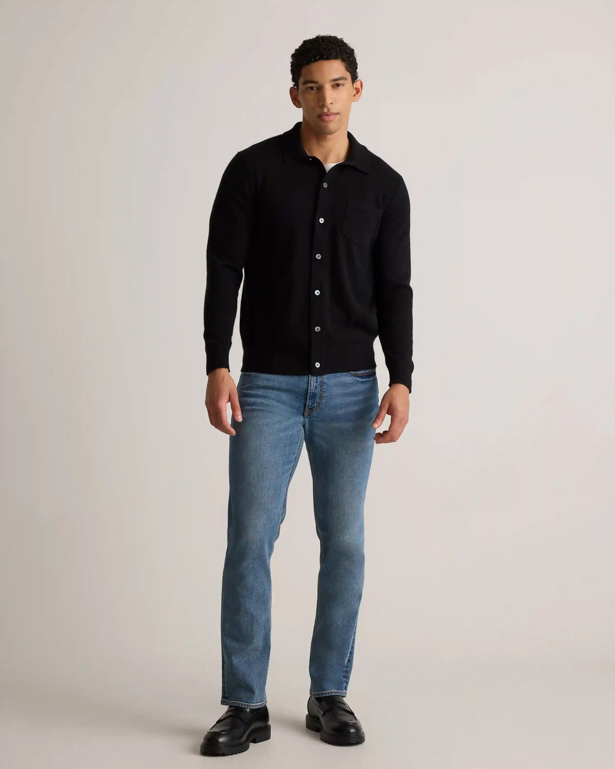 Mongolian Cashmere Button Down Sweater
