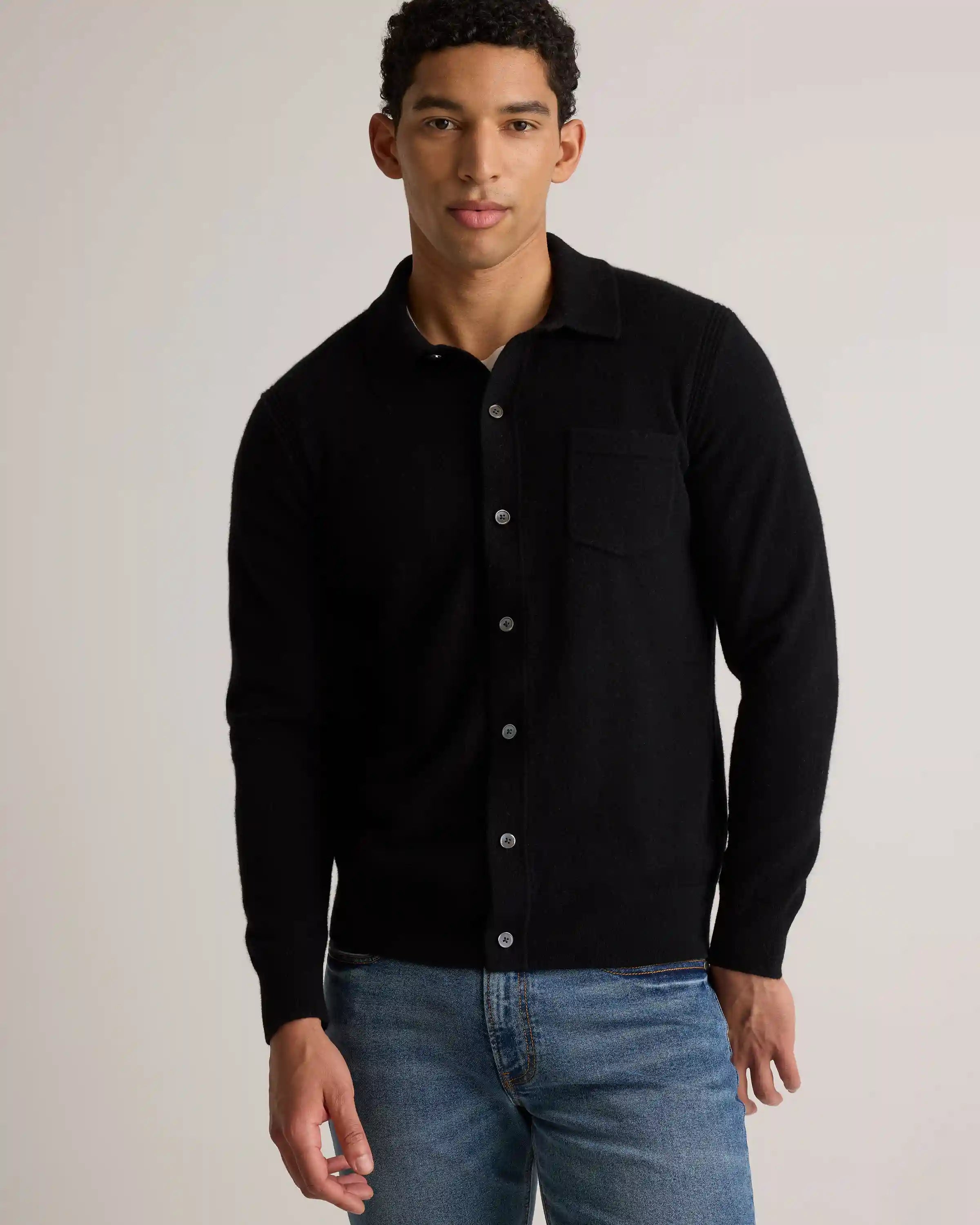 Mongolian Cashmere Button Down Sweater
