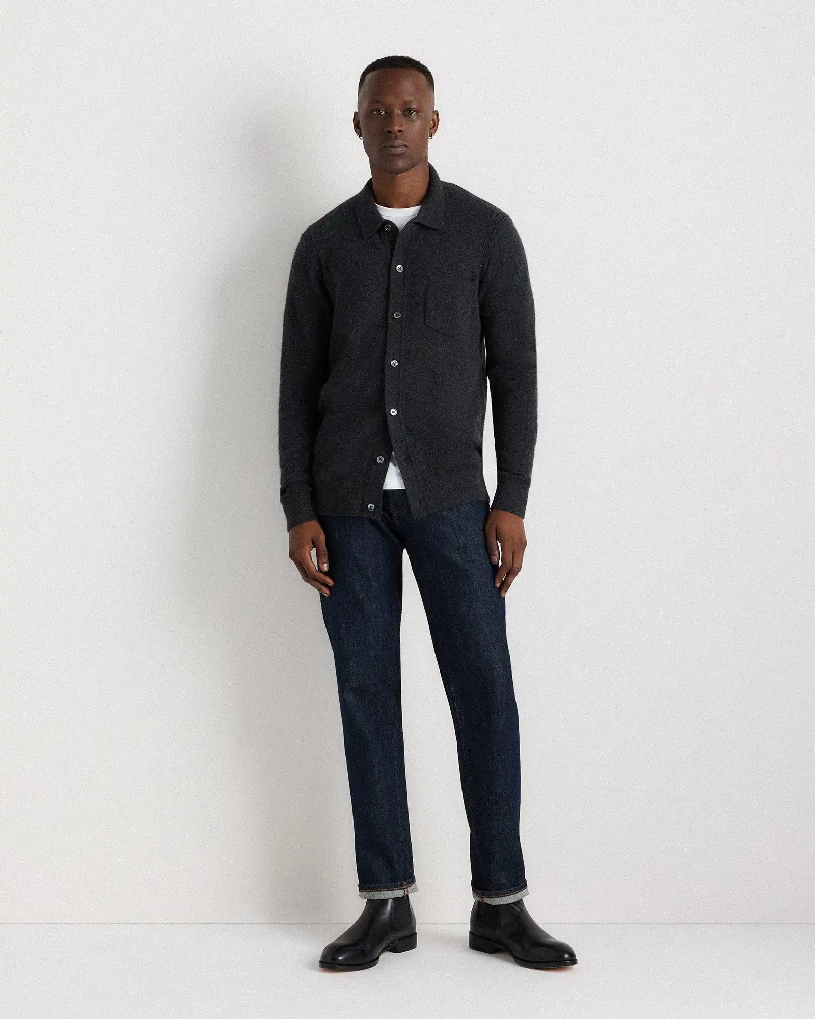 Mongolian Cashmere Button Down Sweater