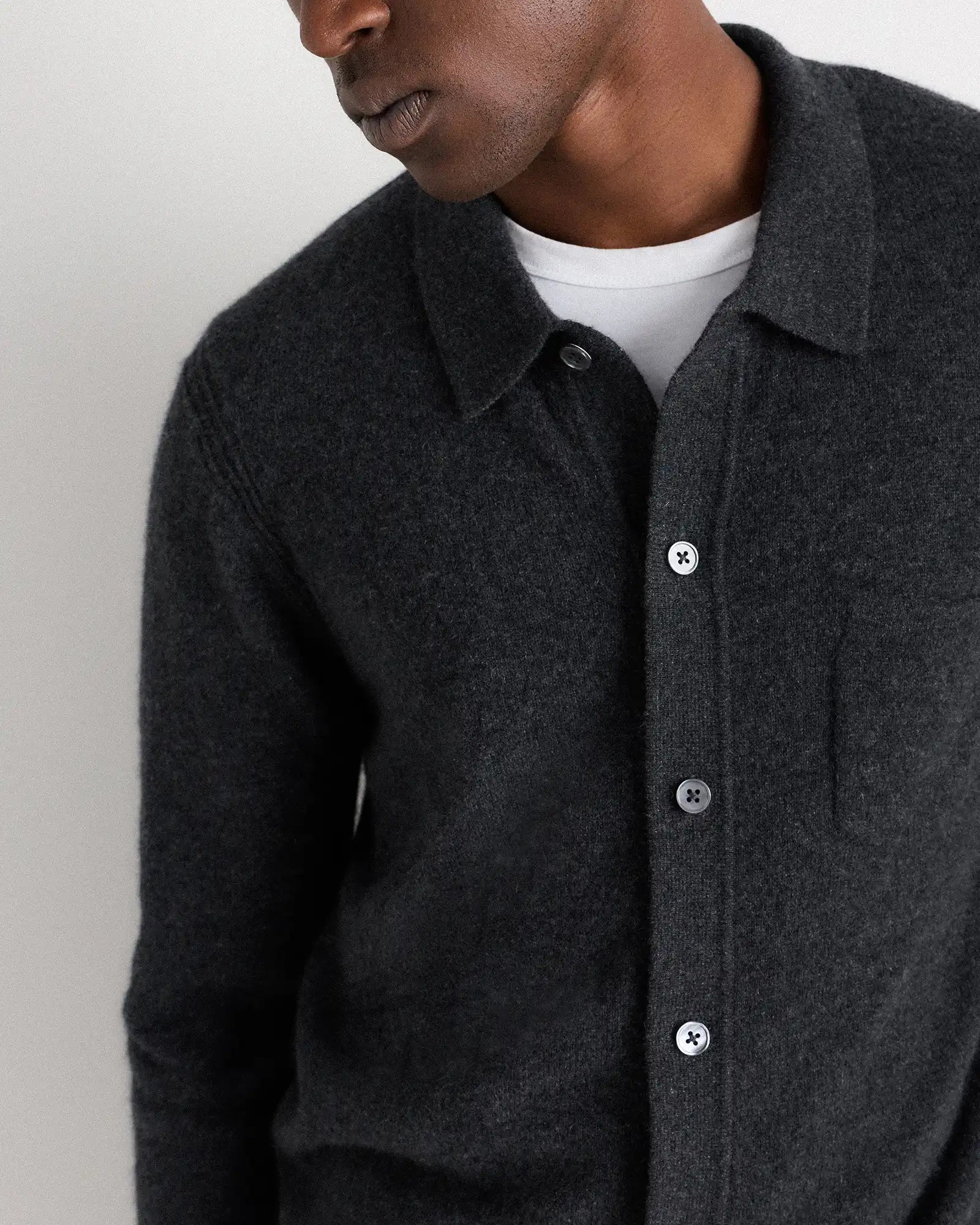 Mongolian Cashmere Button Down Sweater