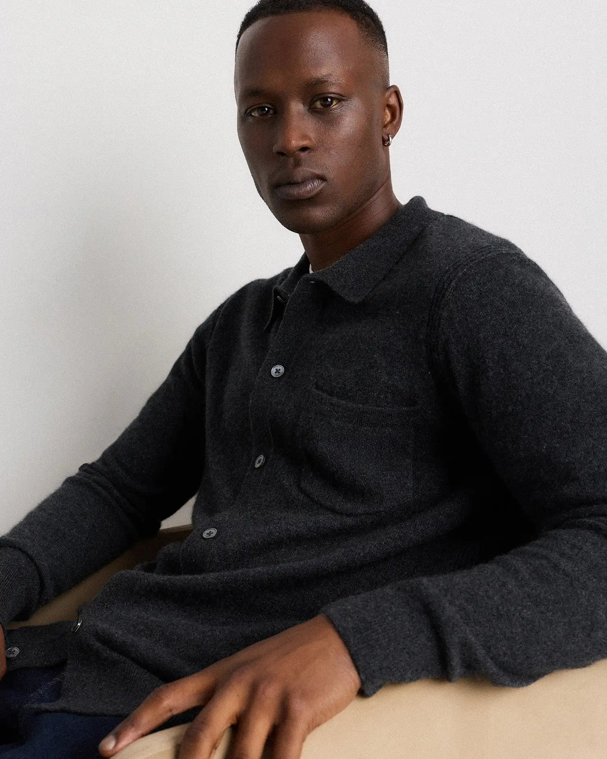 Mongolian Cashmere Button Down Sweater