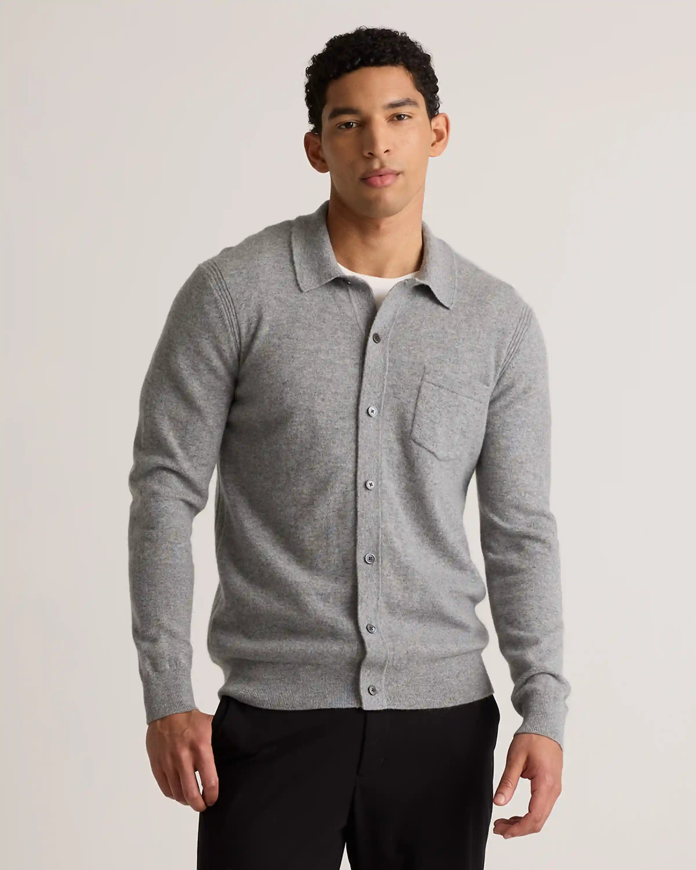 Mongolian Cashmere Button Down Sweater