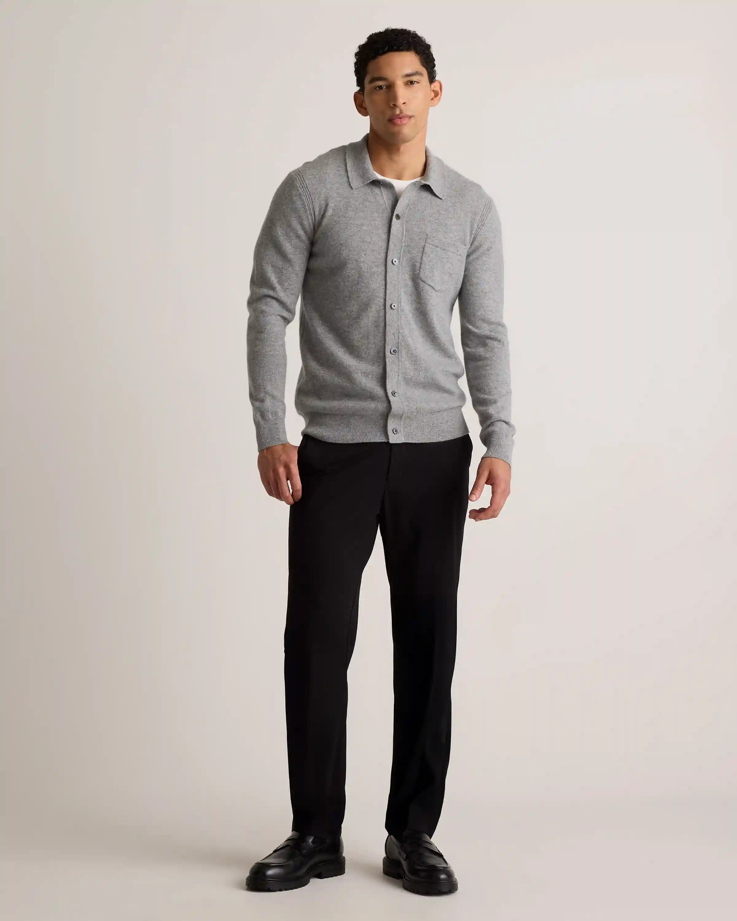 Mongolian Cashmere Button Down Sweater