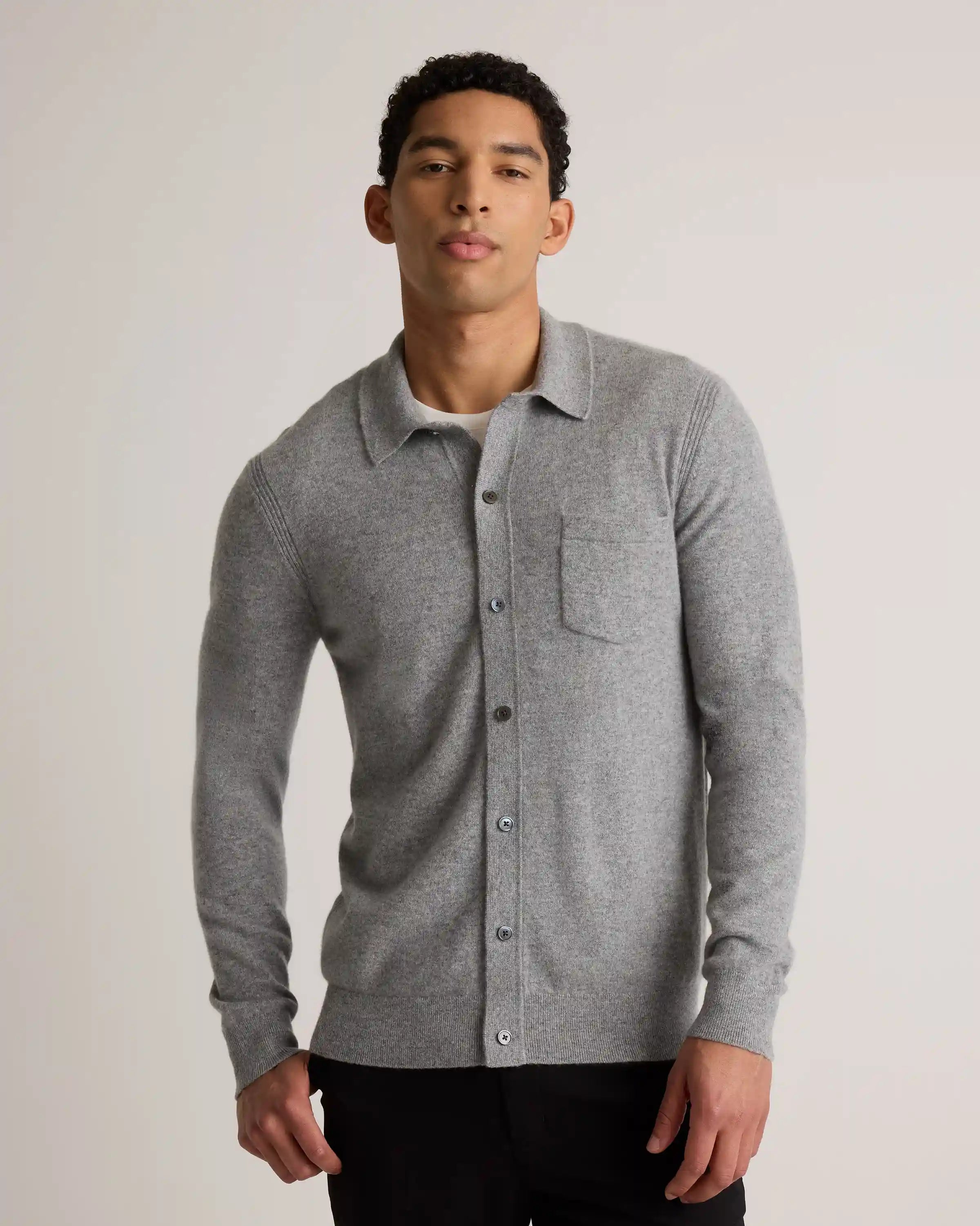 Mongolian Cashmere Button Down Sweater