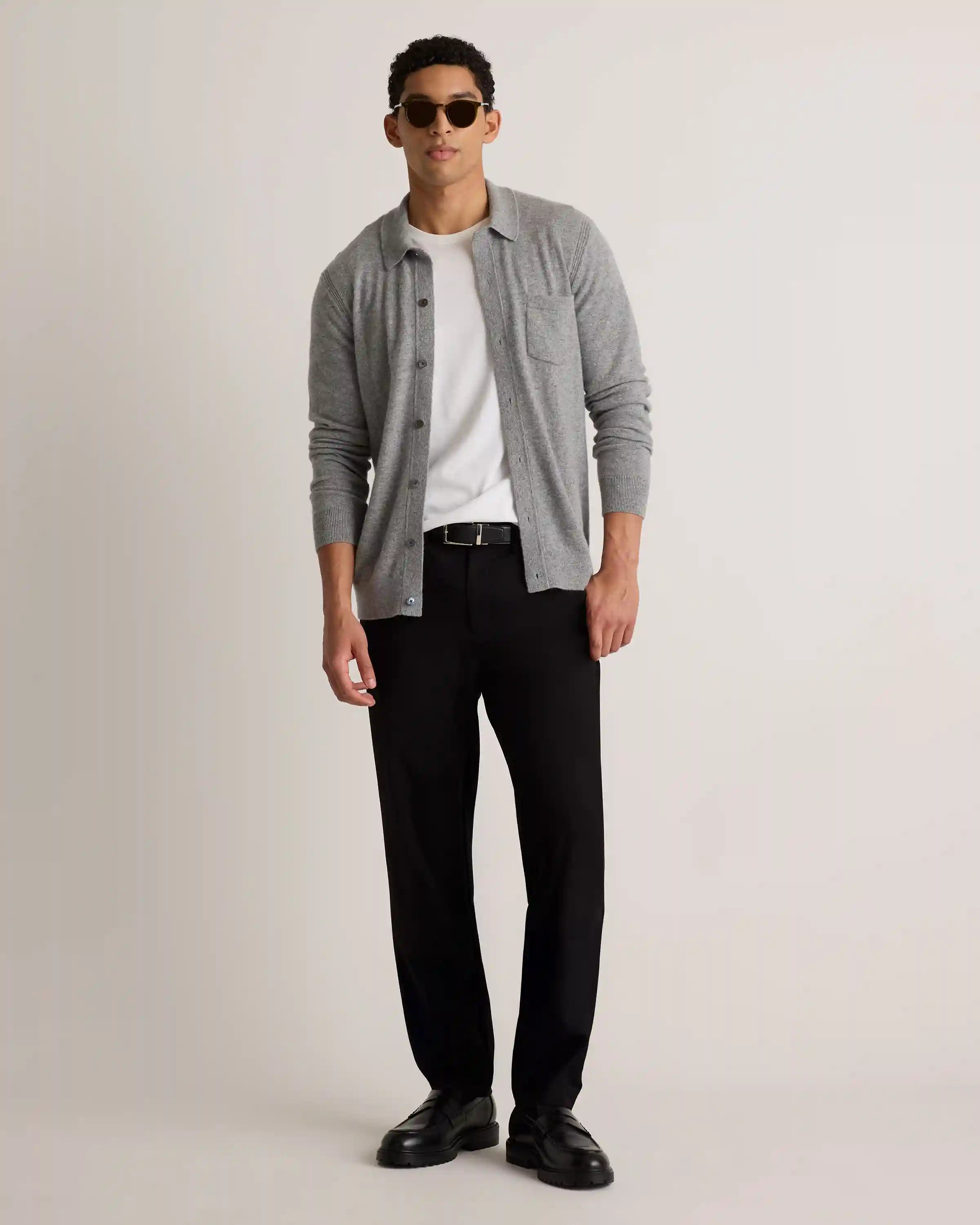 Mongolian Cashmere Button Down Sweater