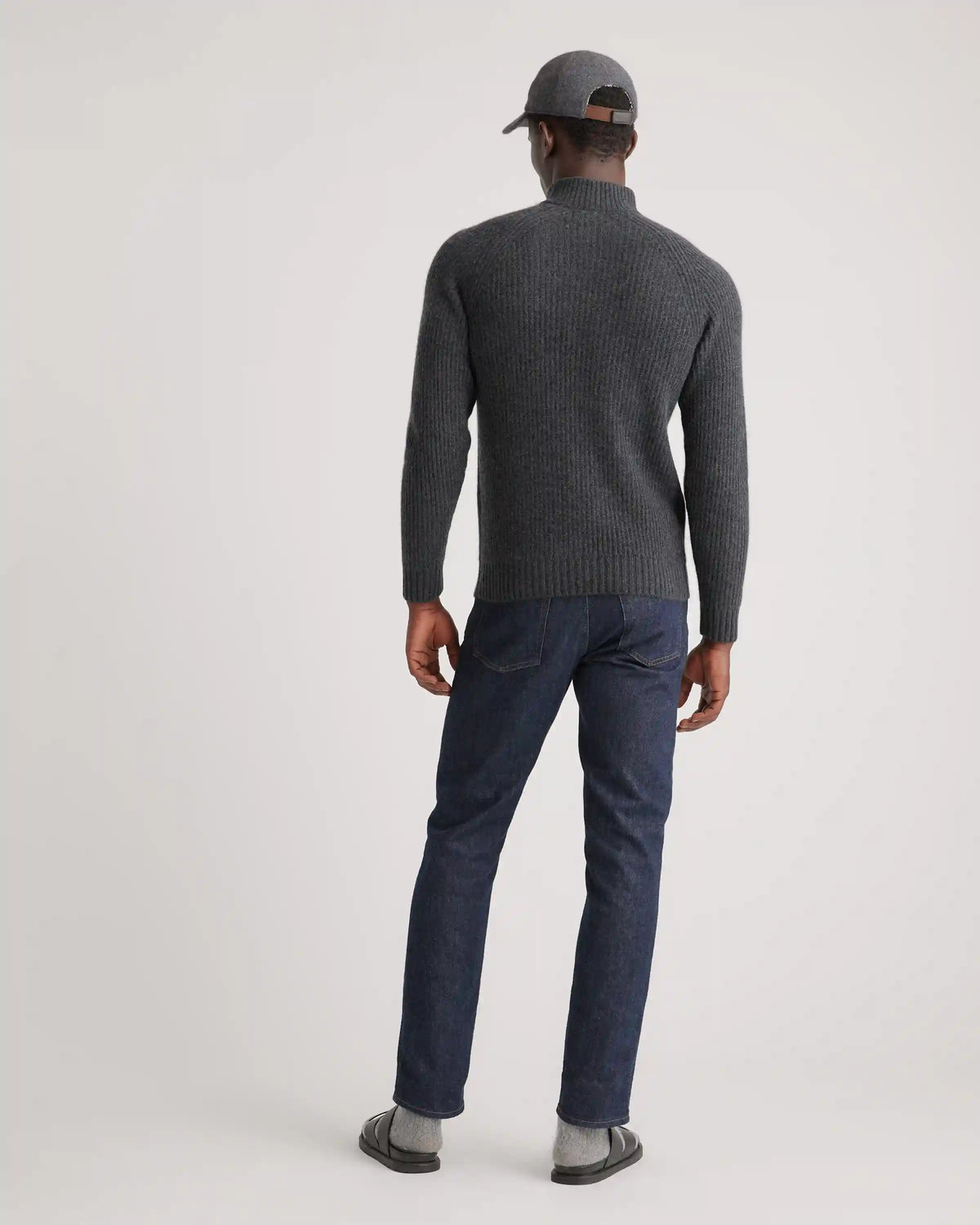 Mongolian Spring Cashmere Fisherman Quarter Zip Sweater
