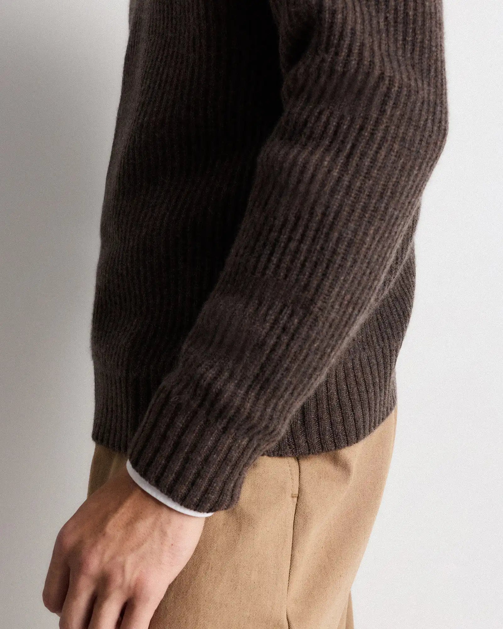 Mongolian Cashmere Fisherman Quarter Zip Sweater