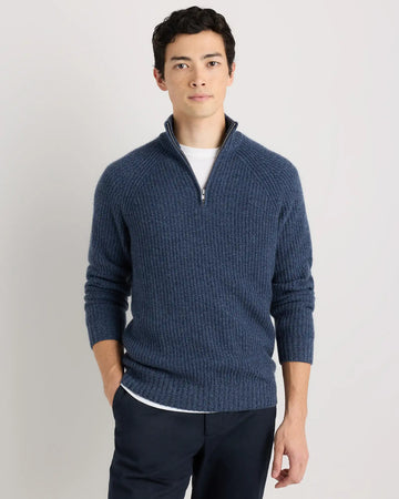 Mongolian Cashmere Fisherman Quarter Zip Sweater
