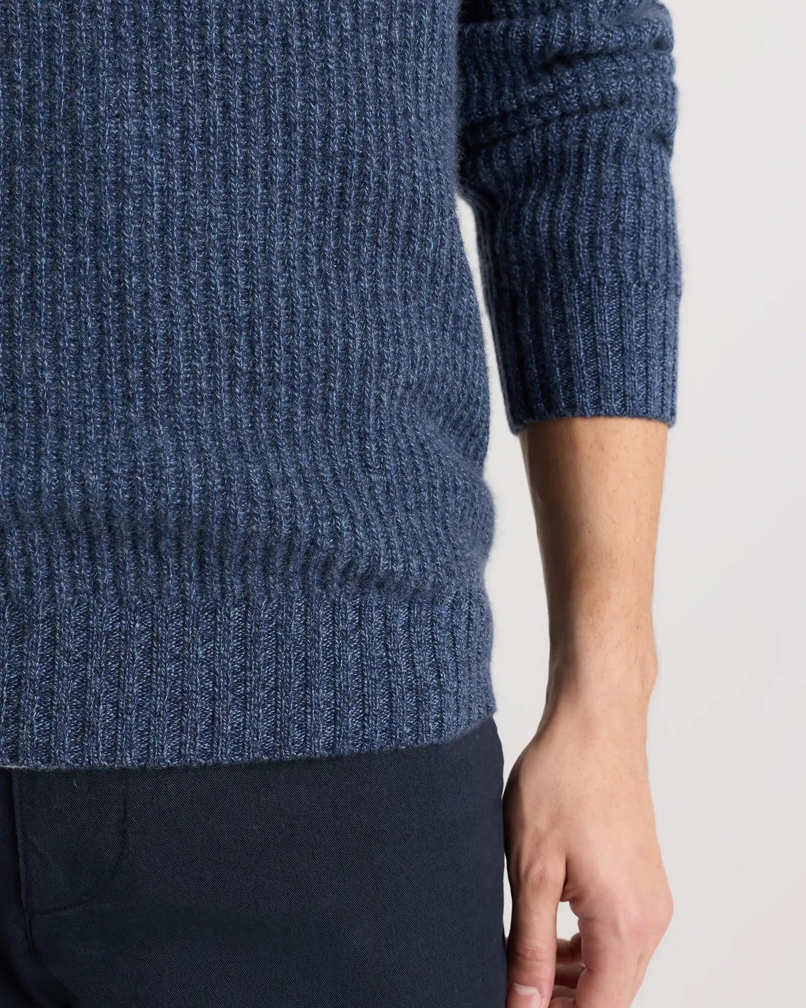 Mongolian Cashmere Fisherman Quarter Zip Sweater