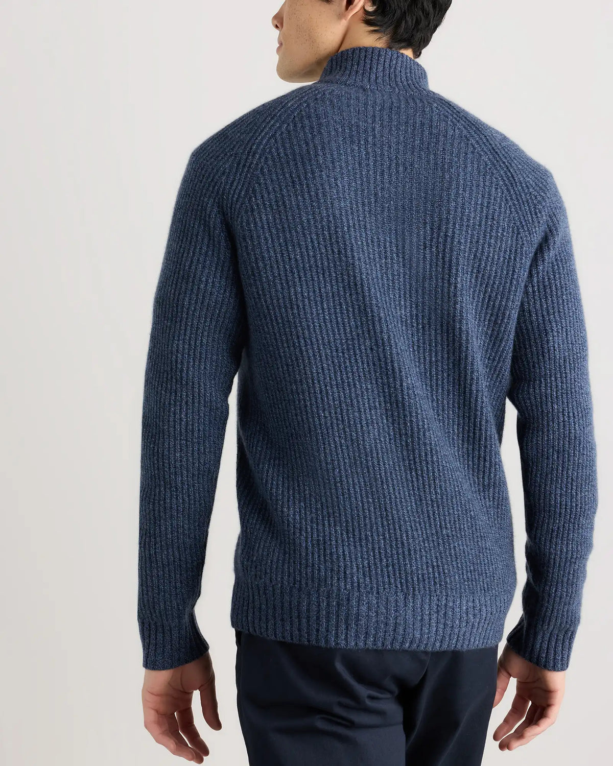 Mongolian Cashmere Fisherman Quarter Zip Sweater