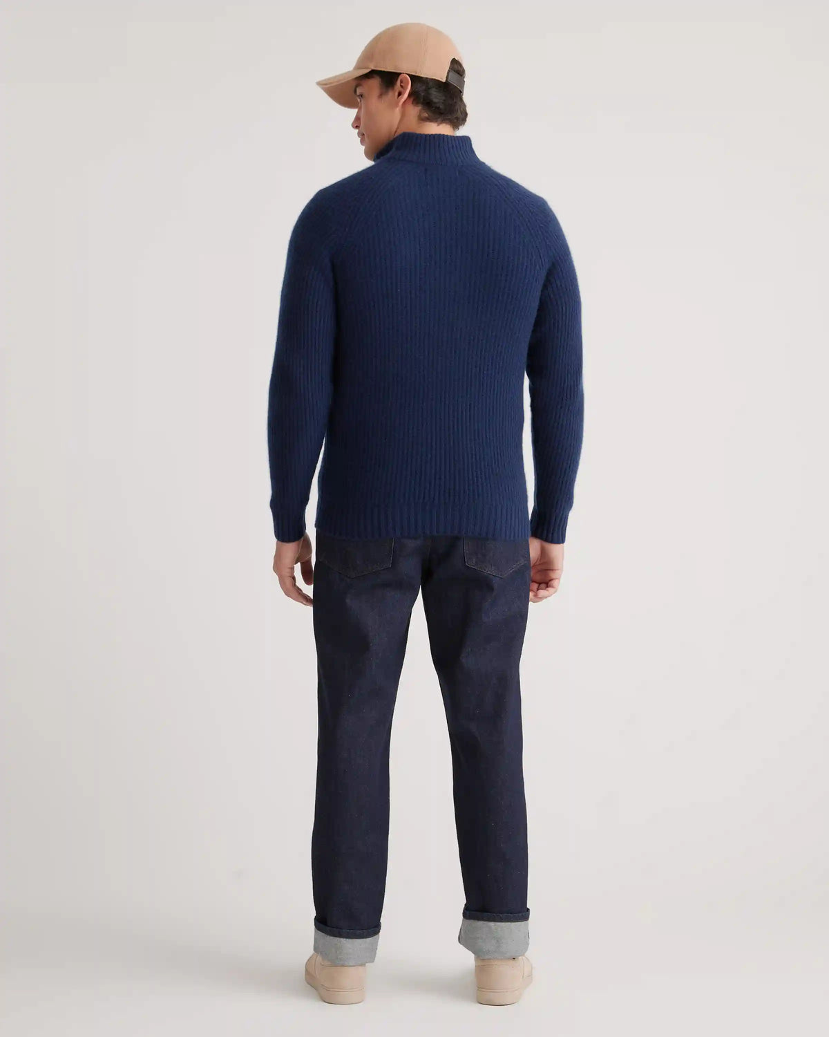 Mongolian Cashmere Fisherman Quarter Zip Sweater