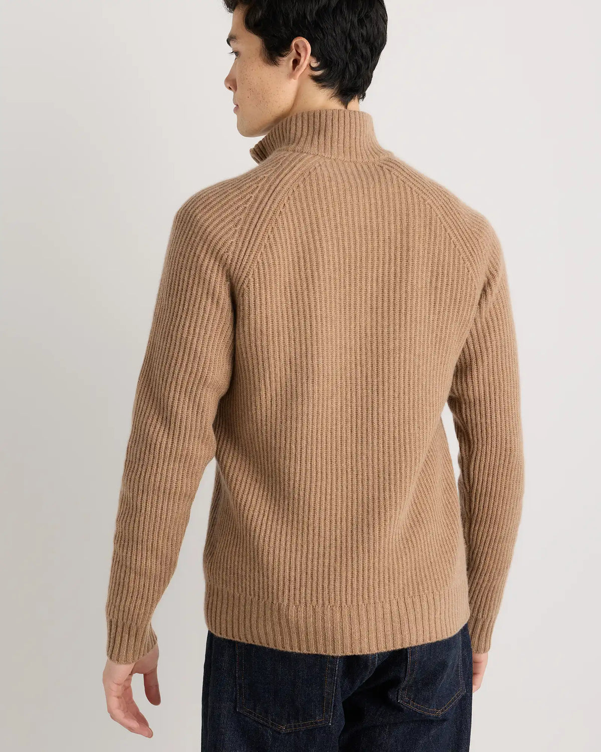 Mongolian Cashmere Fisherman Quarter Zip Sweater