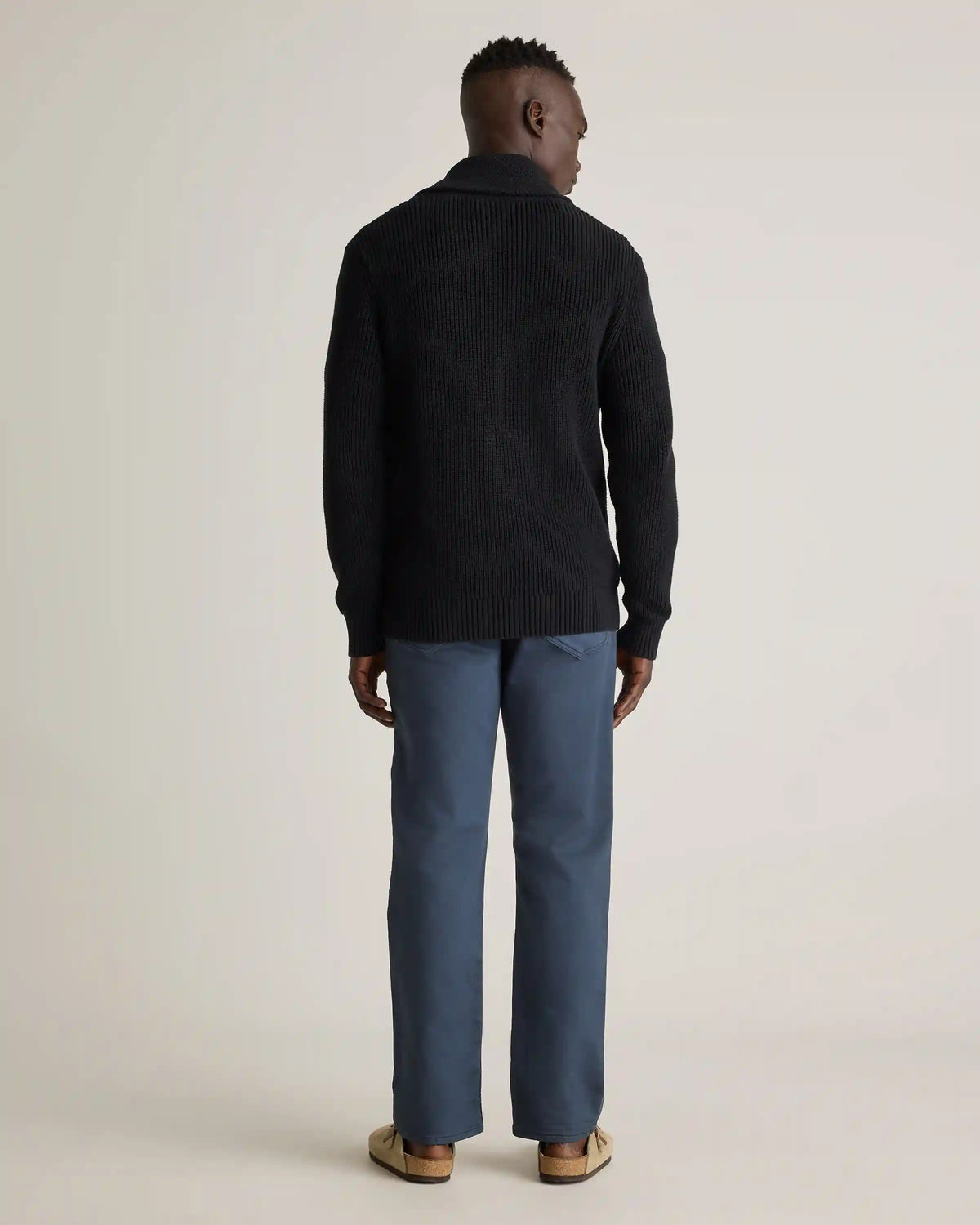 100% Organic Cotton Shawl-Collar Cardigan Sweater
