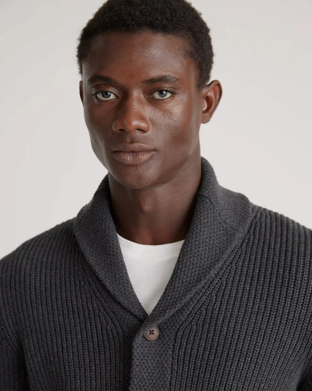 100% Organic Cotton Shawl-Collar Cardigan Sweater
