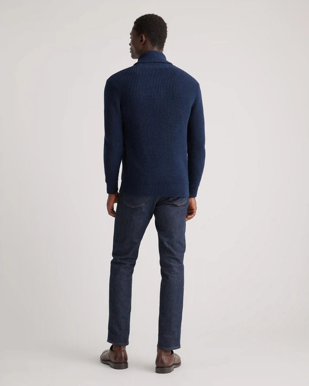 100% Organic Cotton Shawl-Collar Cardigan Sweater
