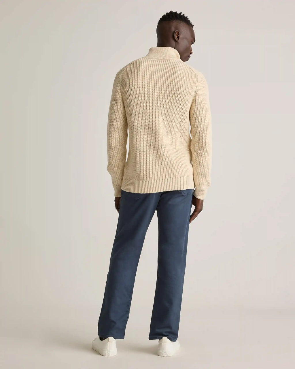 100% Organic Cotton Fisherman Quarter-Zip Sweater