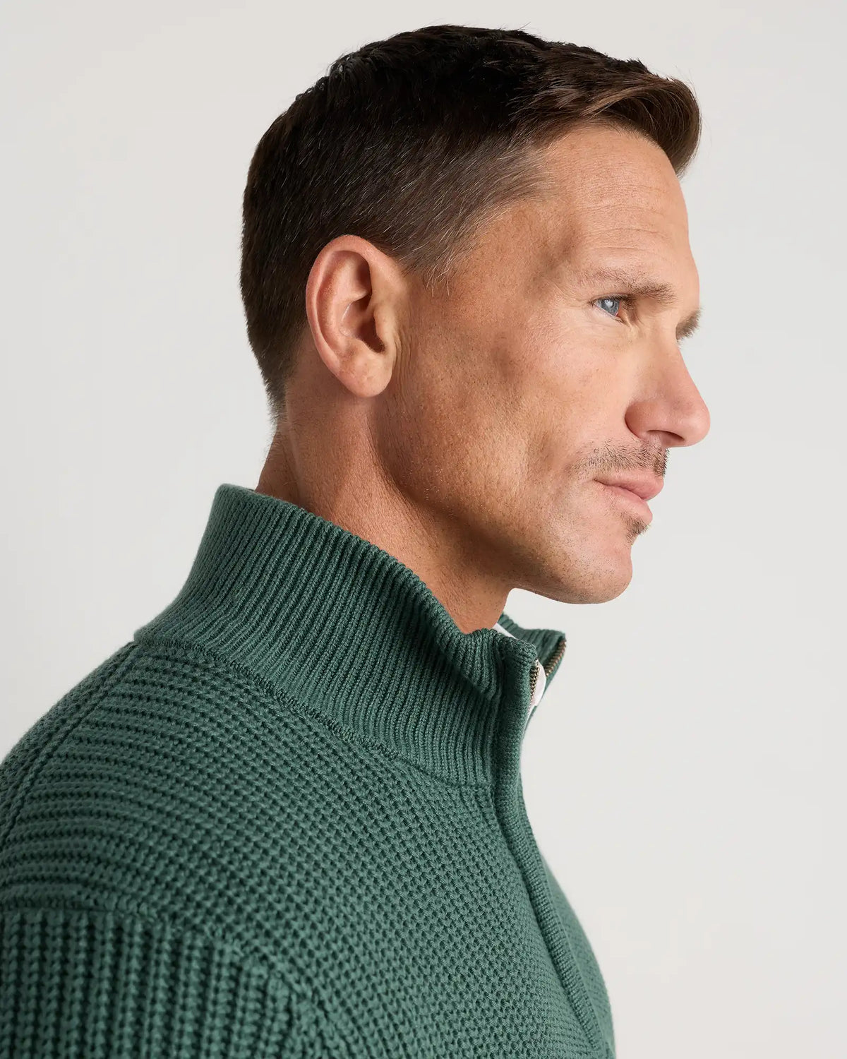 100% Organic Cotton Fisherman Quarter-Zip Sweater