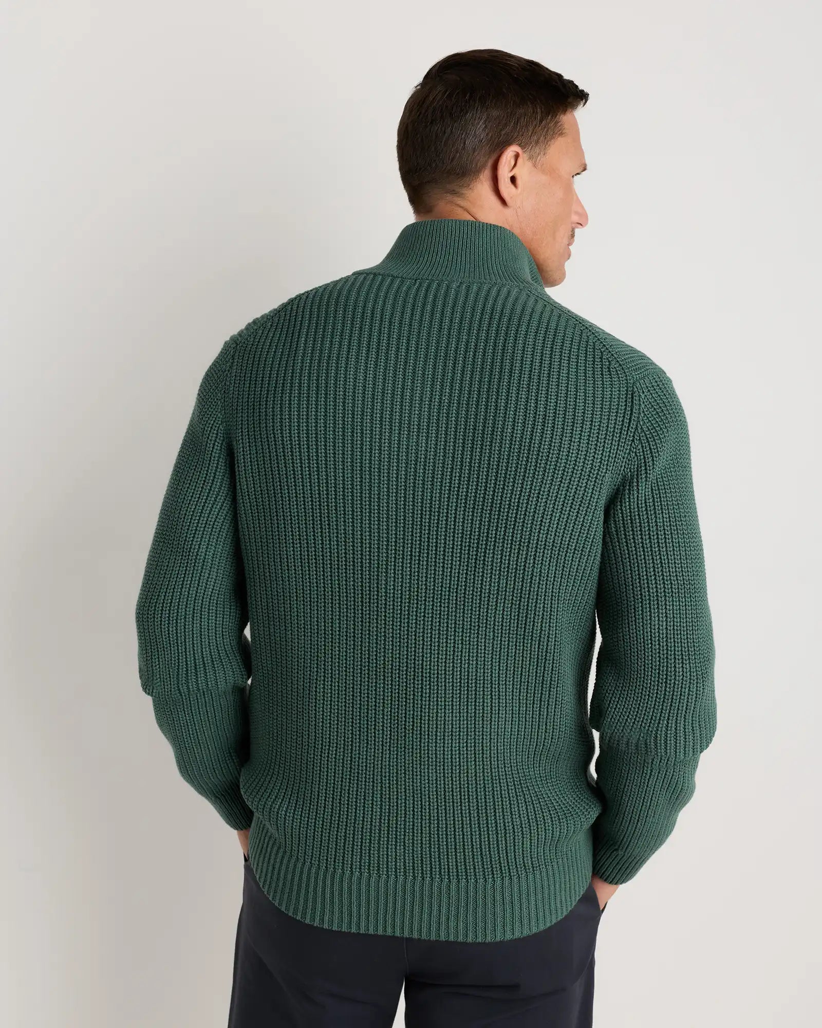 100% Organic Cotton Fisherman Quarter-Zip Sweater